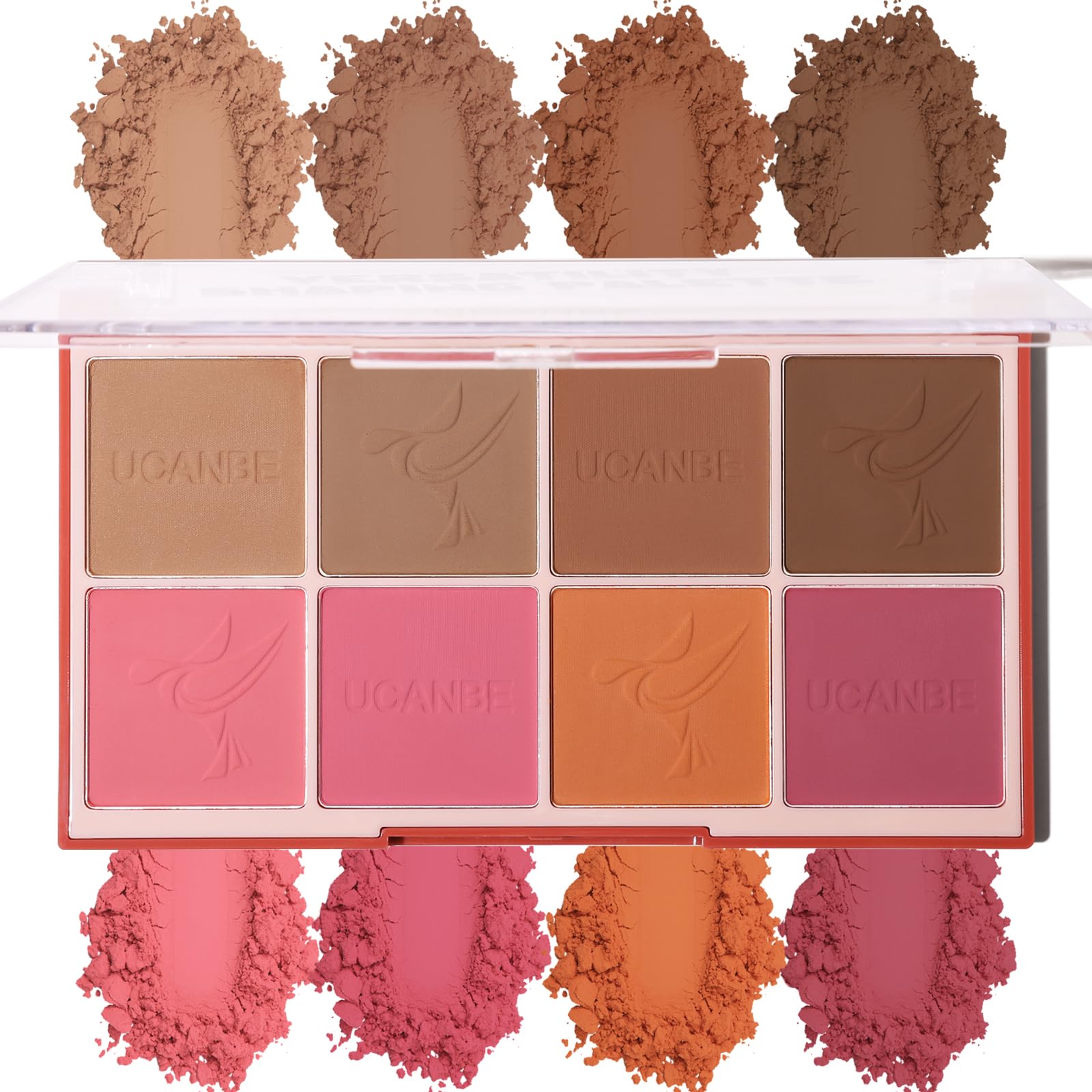 8 Colors Face Matte Blush Palette Shading Blusher - Buildable Facial Cheek Blusher Contour Bronzing Pressed Powder Makeup Pallet Women Gift Set (8 Colors Face Blush Palette) 8 Colors Face Blush Palette 1 Ounce (Pack of 1)
