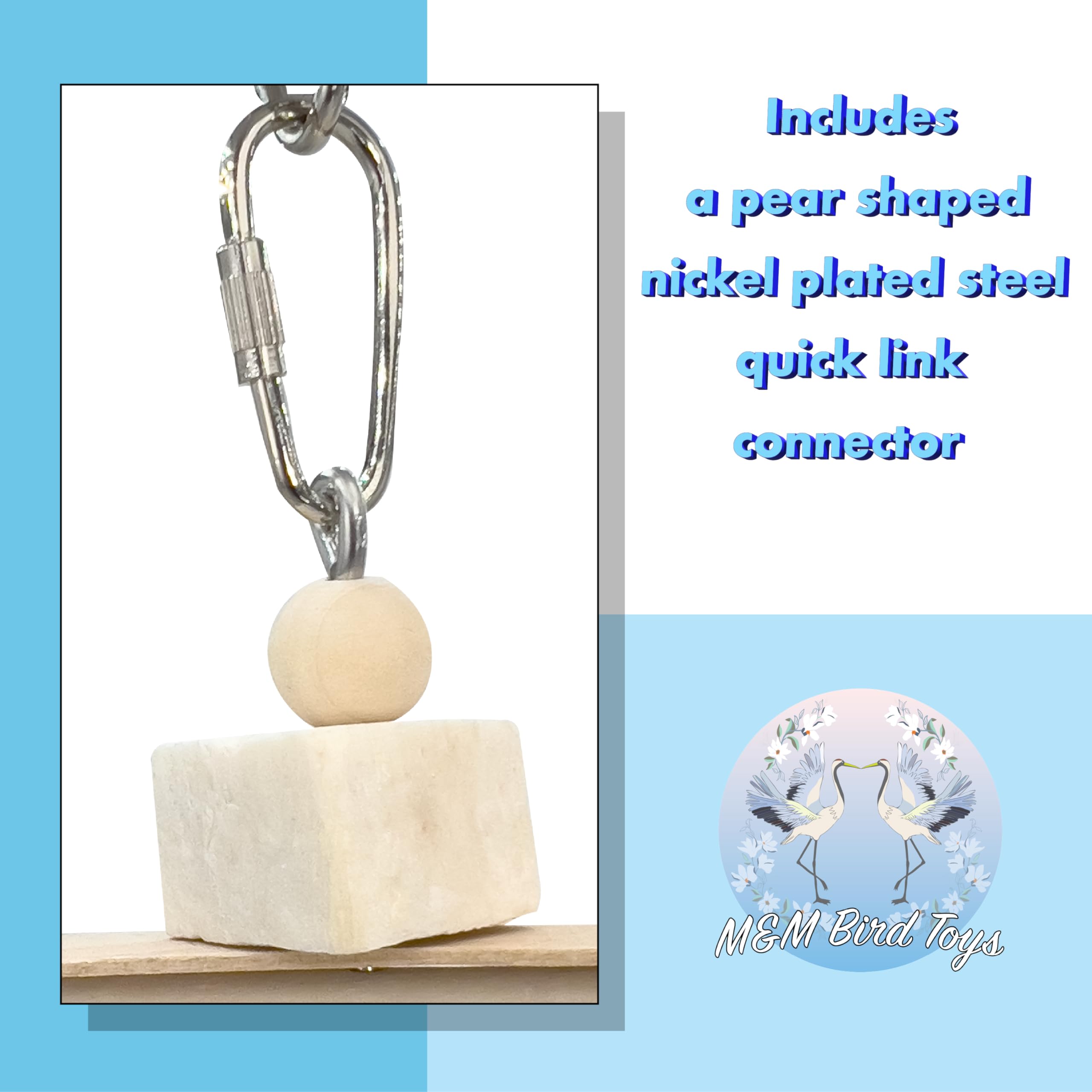 1116 Natural Sola Stick Stack - Handcrafted Hanging Bird cage Toy, Natural sola Wood Sticks, Natural Wooden Sticks, Parts can Turn Around Center, Chewing Fun for Small and Medium Size pet Birds - image 3