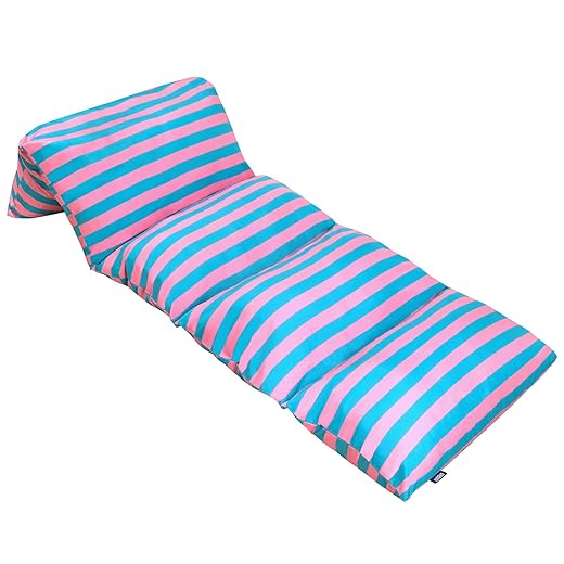 Wildkin Kids Microfiber Floor Lounger for Boys and Girls, Travel-Friendly and Perfect for Sleepovers Pillow Lounger for Kids Requires Standard Size Pillows (Not Included) (Pink Stripes)