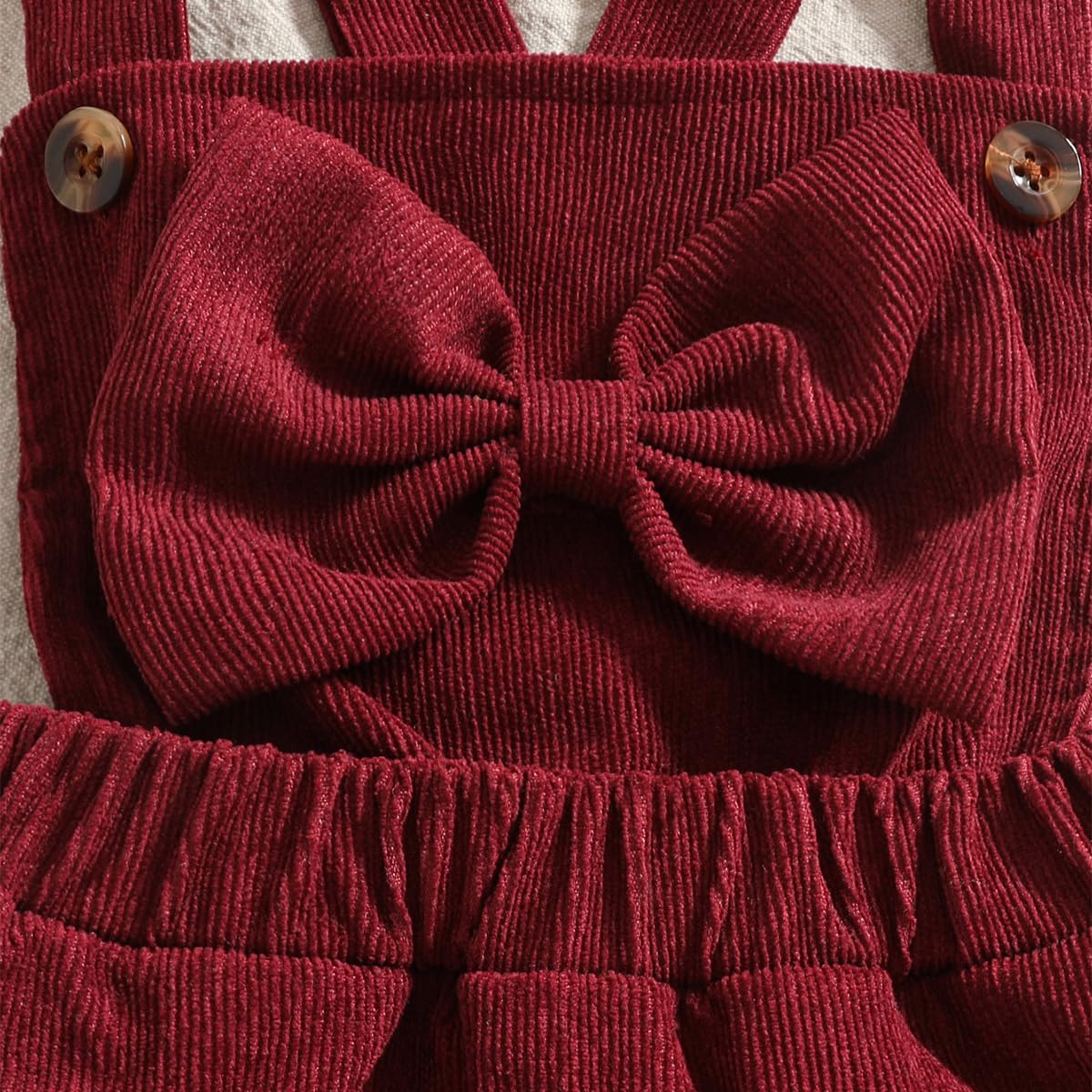 Kleinkind Baby Mädchen Kleidung Kurzarm Tops Cord Schleifenstickerei Trägerrock Sets Baby Outfits