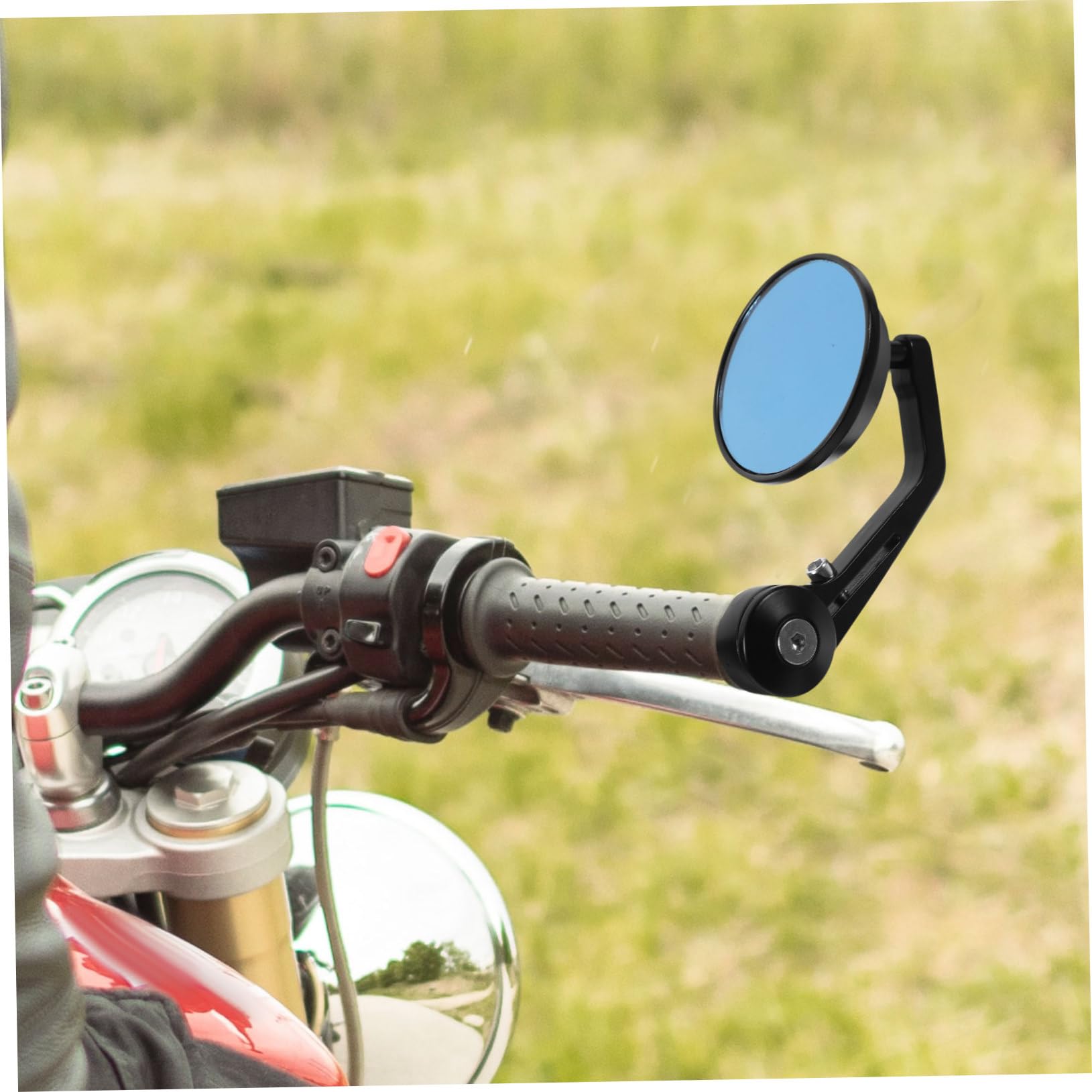 Specchietti Moto Retro Rotondi in Lega di Alluminio per Manubrio