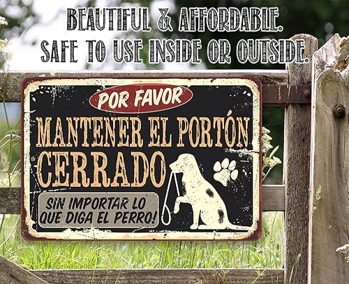 Miniatura 3 de Decoración de Perros Letrero de Metal cfrase divertida "Mantén la Puerta Cerrada Perro" Ideal Para InterioresExteriores, Regalo Para Amantes de