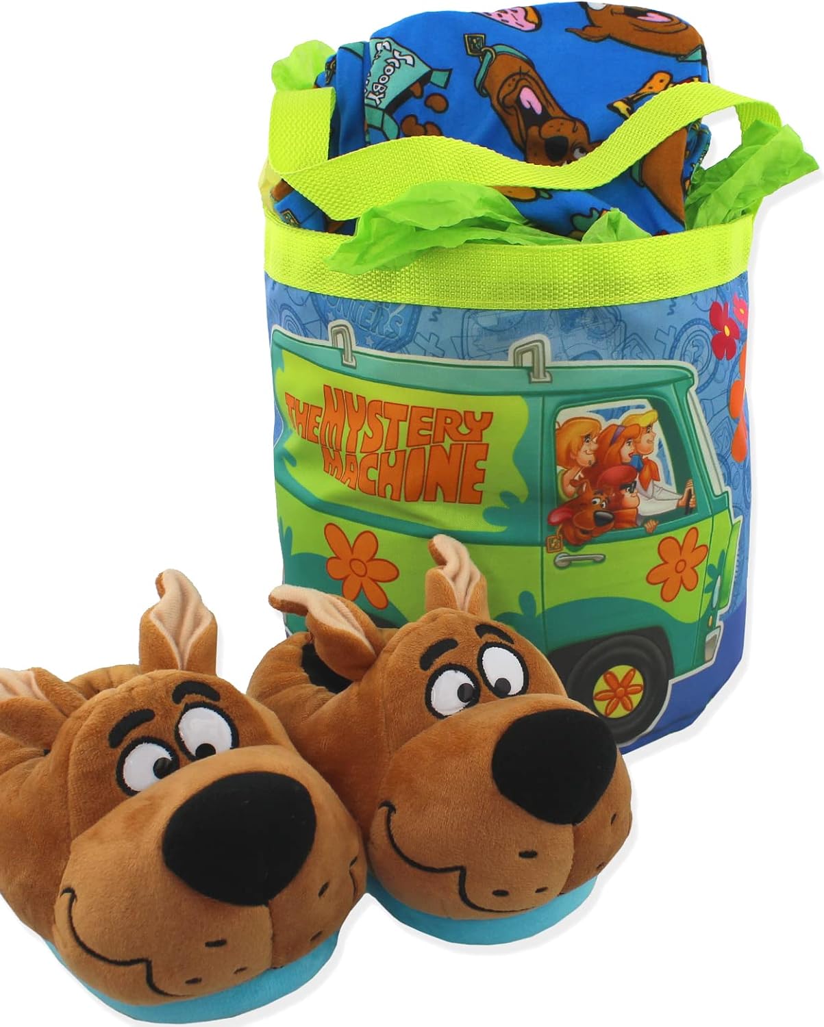 Scooby-Doo Mystery-Machine Kids Nylon Gift Basket Bucket Tote Bag (One Size, Blue)