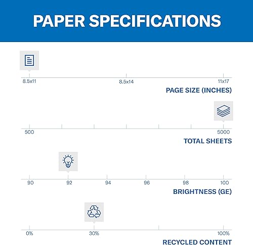 Miniatura 7 de Hammermill Papel de impresora gran papel reciclado 50 50 85 x 11 - 1 resma 500 hojas - 92 luminoso hecho en los Estados Unidos 086790