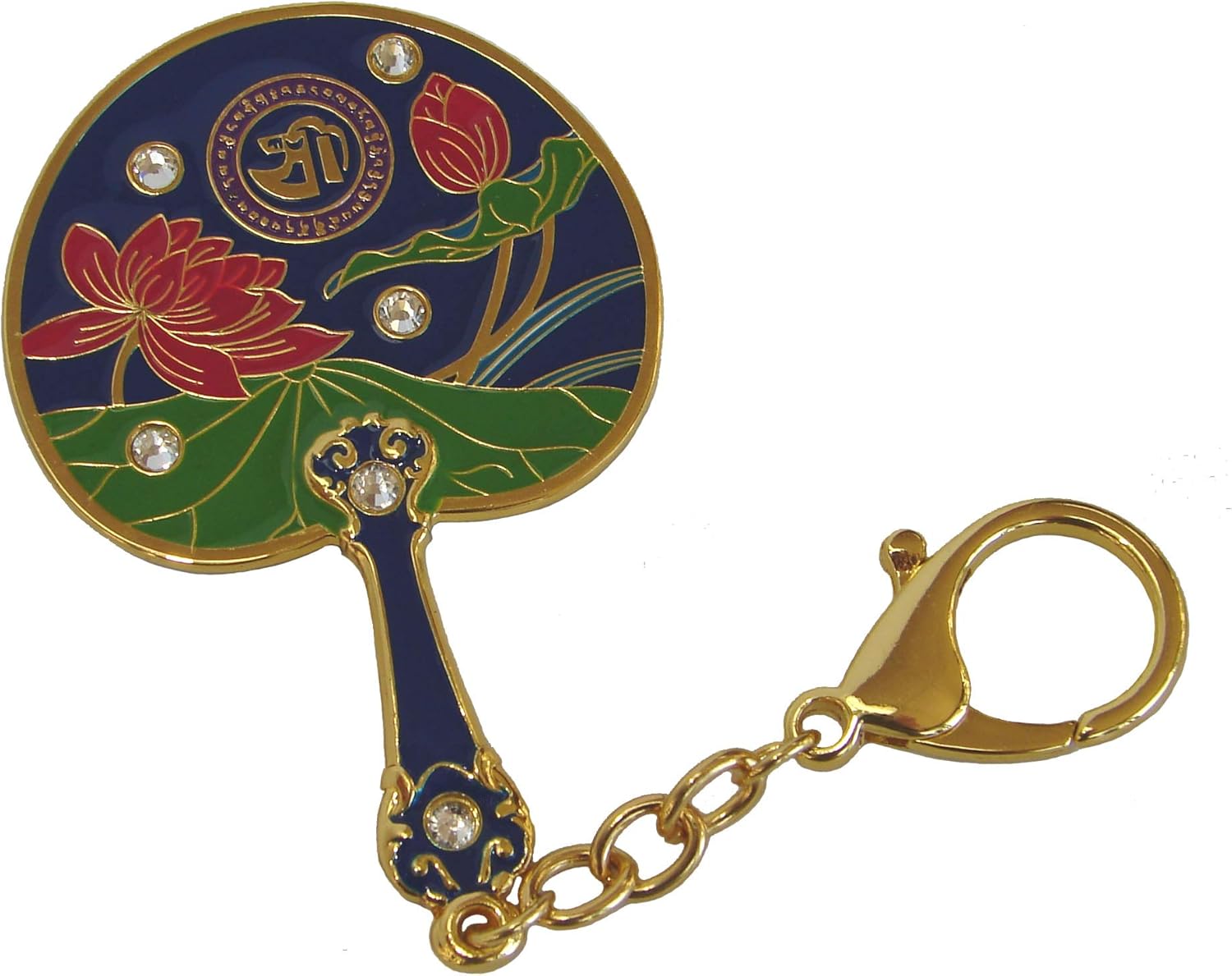 Feng Shui Lotus Mirror Fan (Big) for Prosperity and Success