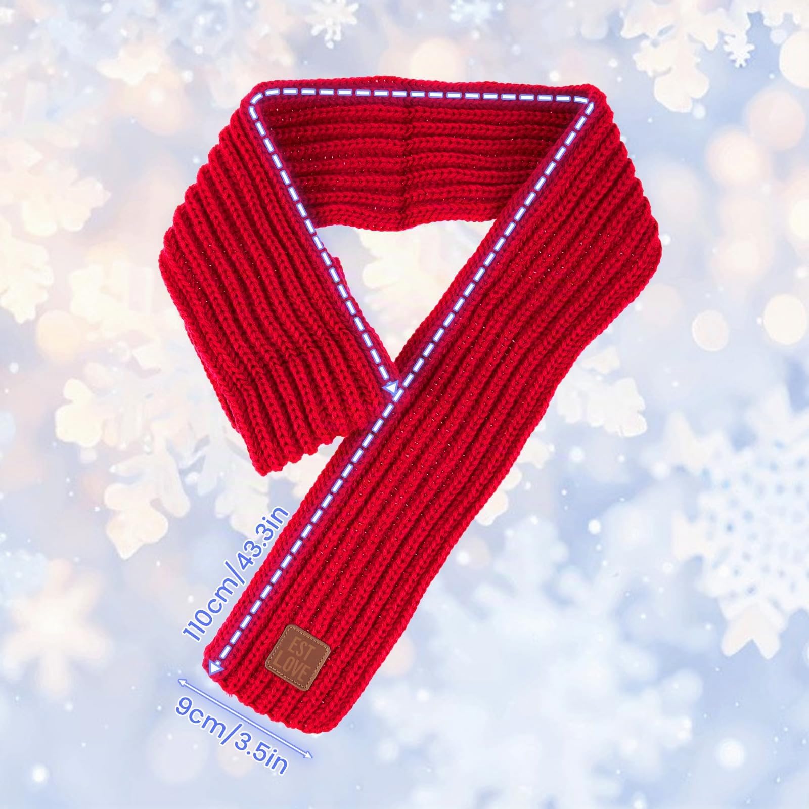 Abeillo Warm Kids Winter Knit Scarves Soft Knitted Neck Warmer Scarf Warm Scarves Wrap for Boys Girls
