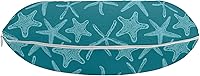 Vista 2 de Lunarable Teal Travel Pillow Neck Rest, Aquatic Fauna Theme Hand Drawn Style Various Starfish in Blue Shades, Memory Foam Traveling Accessory for