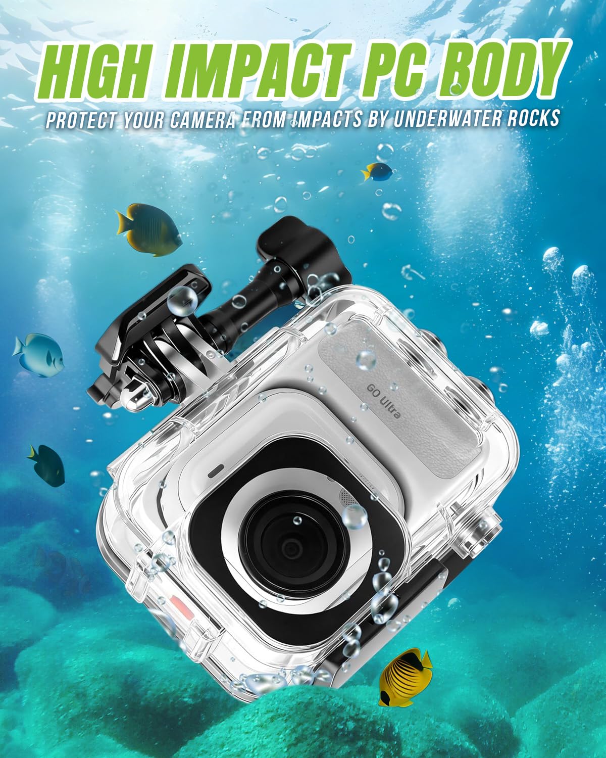 Custodia impermeabile per Ins360 GO Ultra, 60 m/197FT Custodia impermeabile, custodia subacquea compatibile con Ins360 GO Ultra