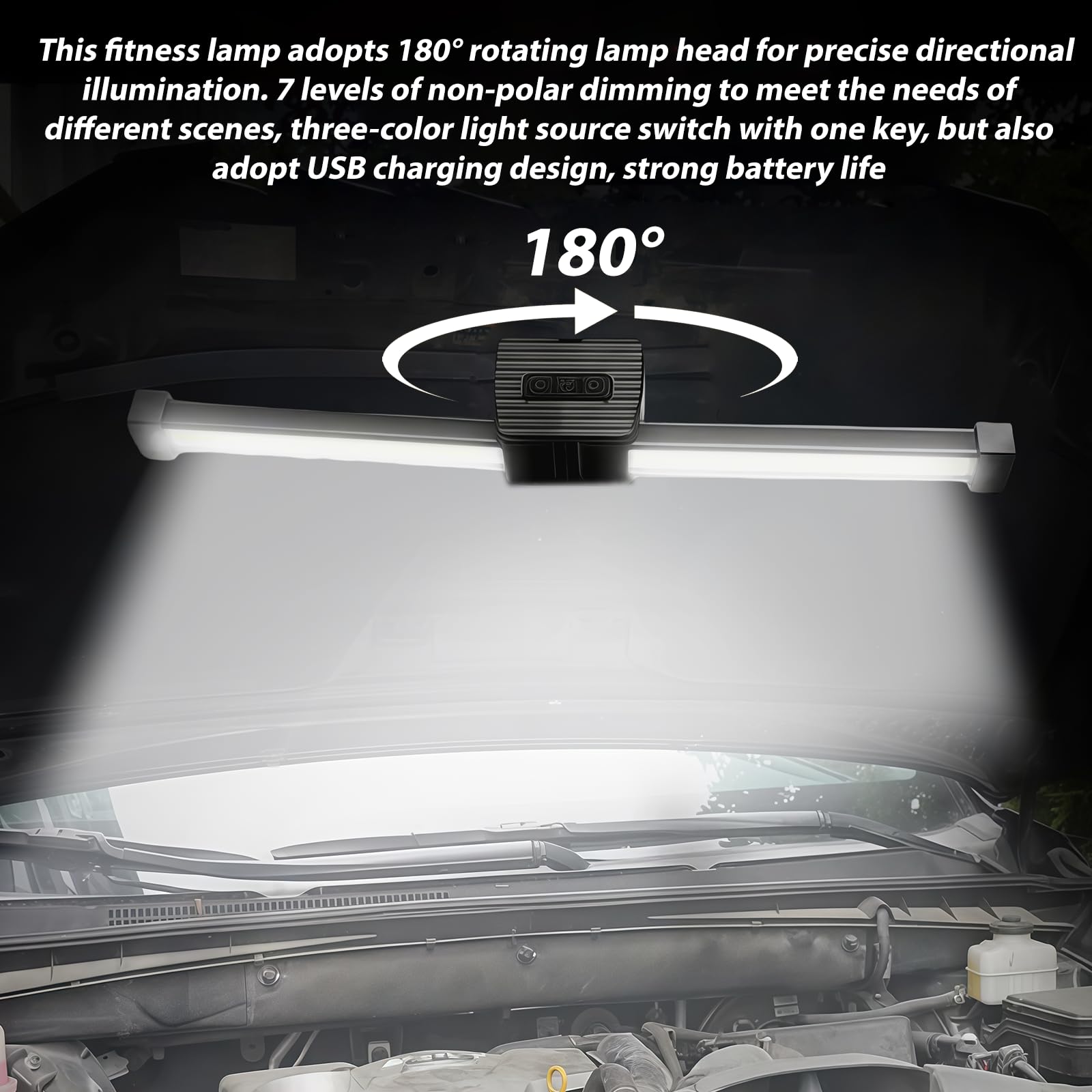 Posing Lamp Gym: lampa gimnastyczna, przenośna, magnetyczna lampa błyskowa LED z hakiem wiszącym, lampa robocza z możliwością składania o 180 stopni, wodoszczelne oświetlenie awaryjne USB do