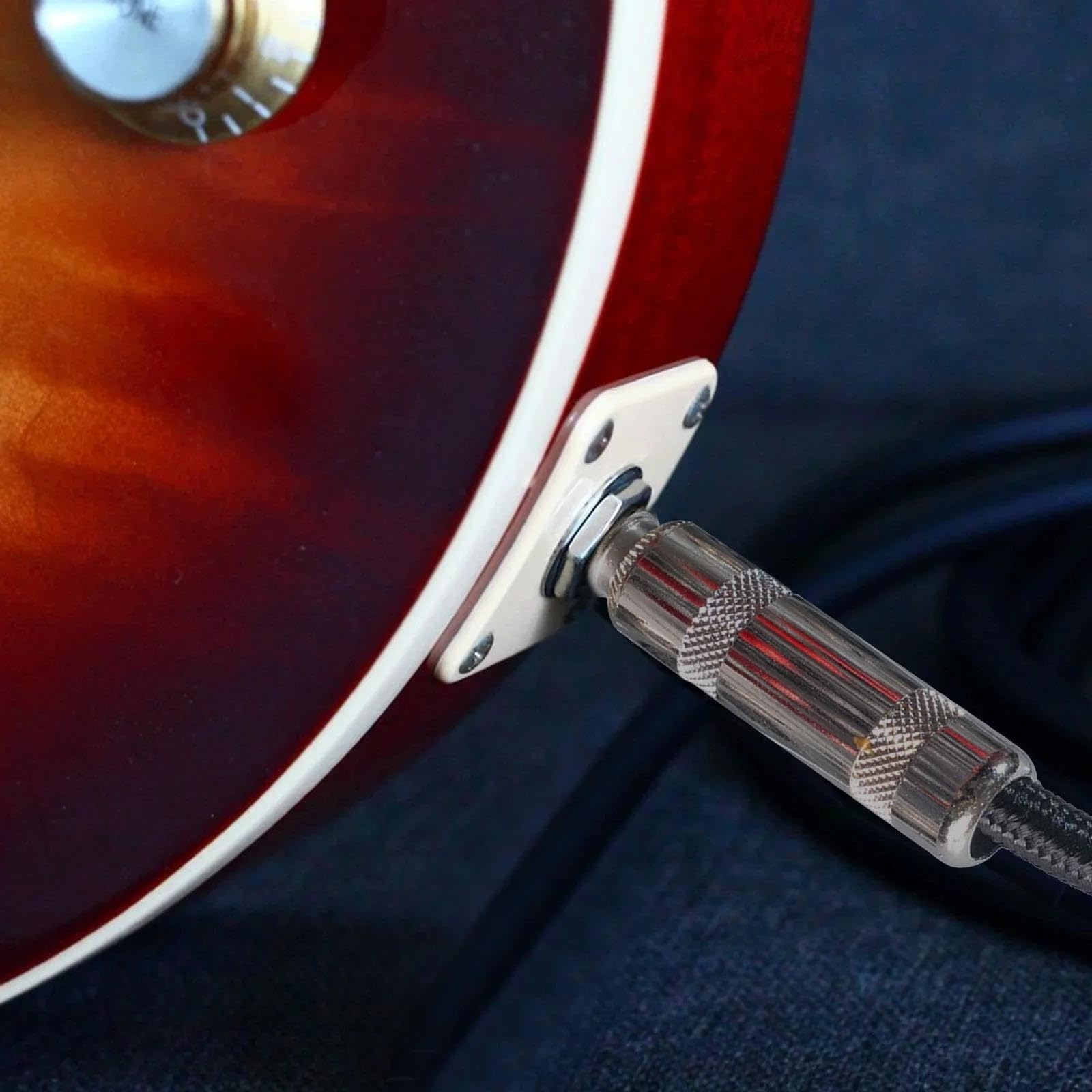 Câble Audio pour guitare électrique, 2 pièces, Double blindage, 22awg, en cuivre sans oxygène, réduction du bruit, Mono Câble d'instrument Guitare
