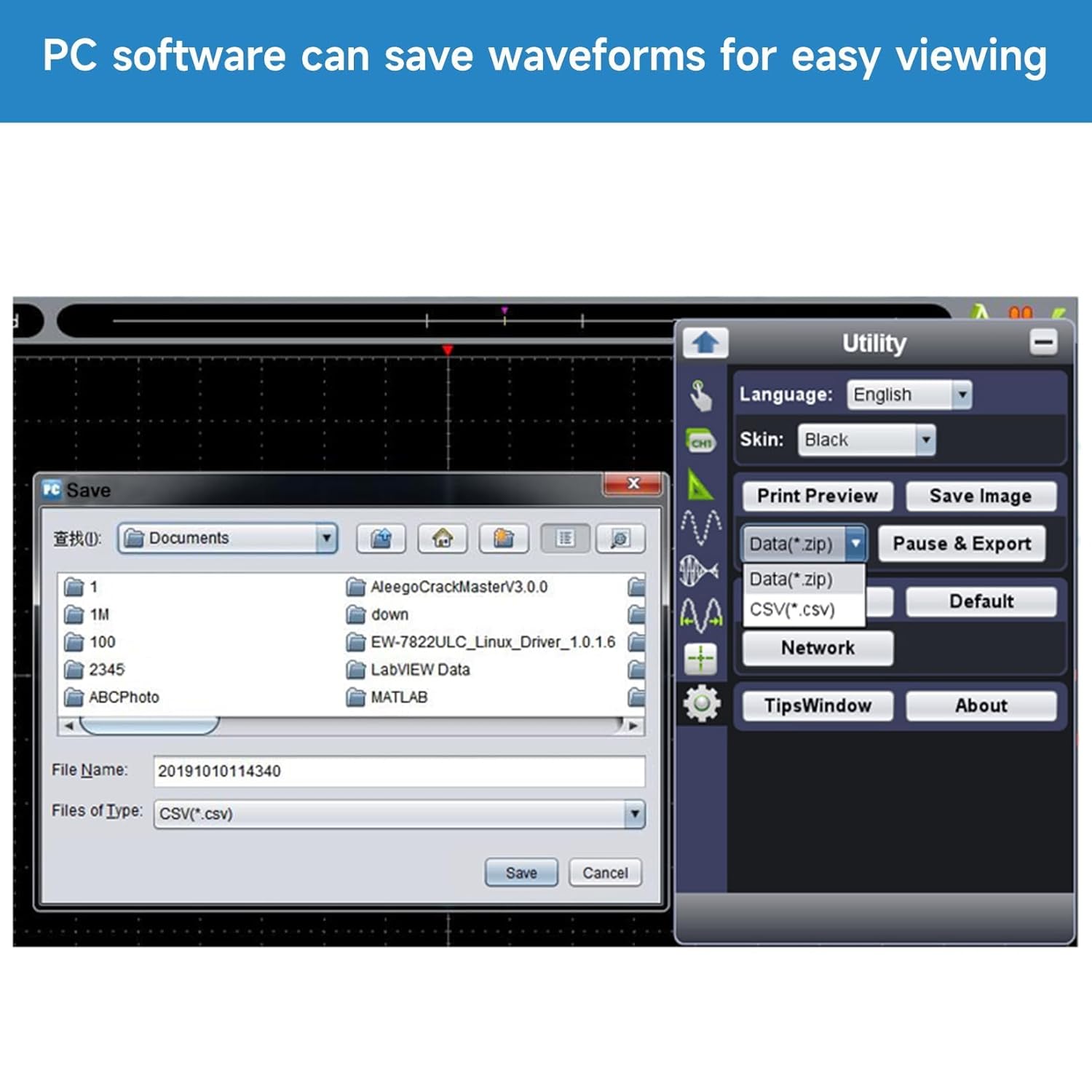 OWON VDS6102 USB PC Virtual Oscilloscope 2+1 (Signal Source) 100 MHz 1GSa/s 8bits ADC Portable Type-C Digital Oscilloscope, Standard SCPI Protocol Supported, LabVIEW Supported