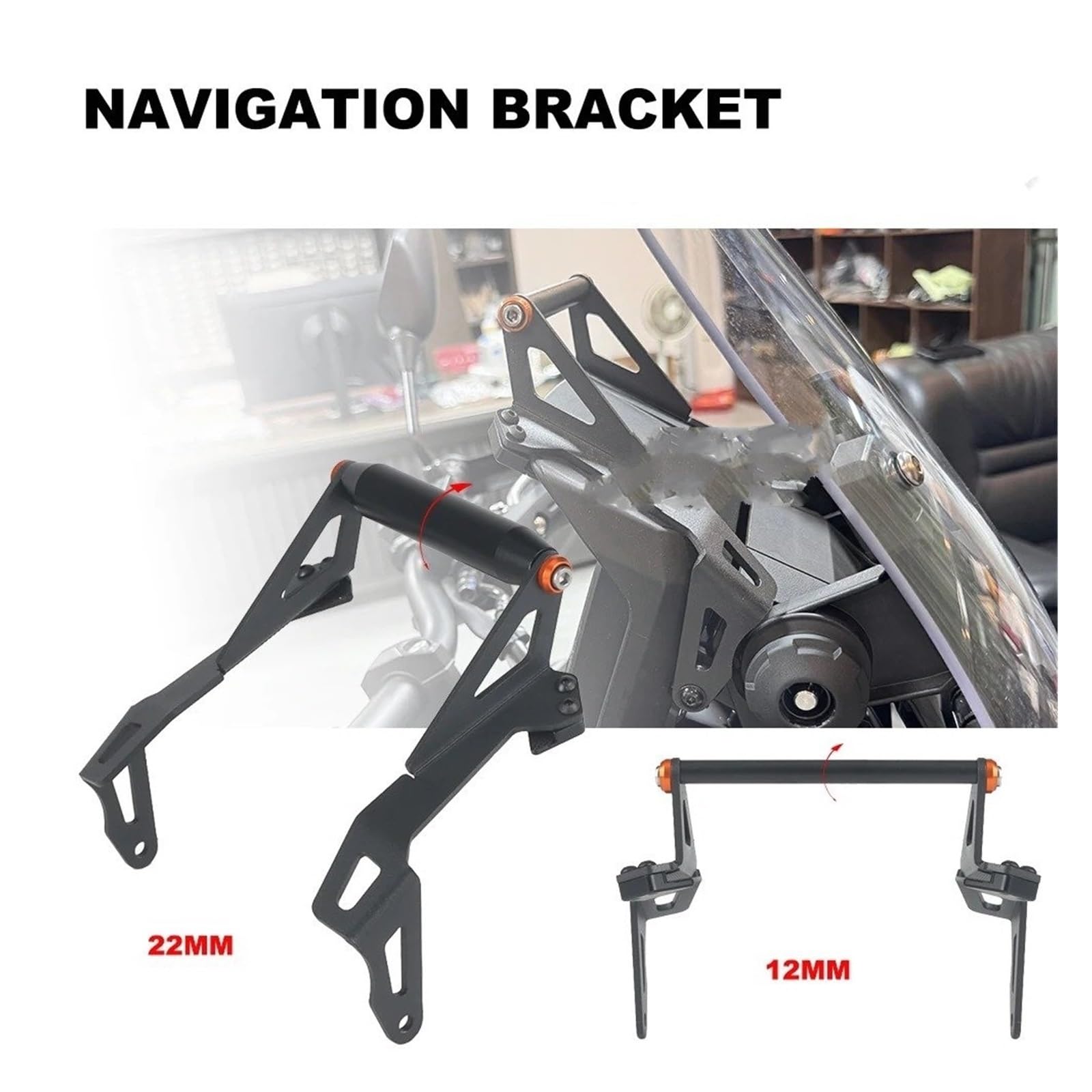 navigazione GPS Staffa Per ADV350 2025 Supporto Di Navigazione Supporto Per Telefono Navigatore Per Moto Supporto Per Navigazione GPS Per ADV350 Per ADV 350 2025-(A set of 12mm)