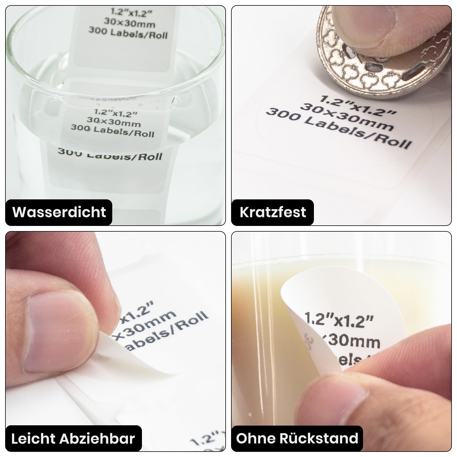 YIKIADA 900 Stück Thermo-Etiketten Weiß - 30mm Runde Aufkleber Für Etikettendrucker