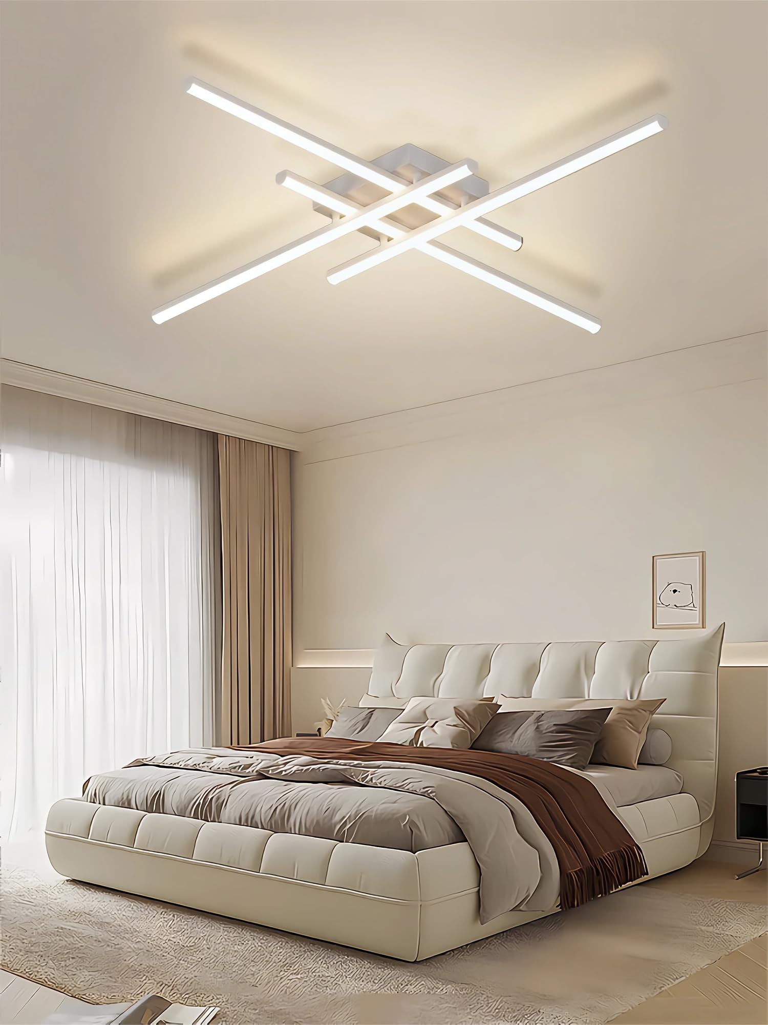Modern Ceiling Lighting Led Ceiling Lamp 6000k / 4000k/3000k Modern Minimalist Design Ceiling Lights Suitable For Bedrooms Corridors Living Rooms Dining Rooms Corridor Kitchens (White,4heads)