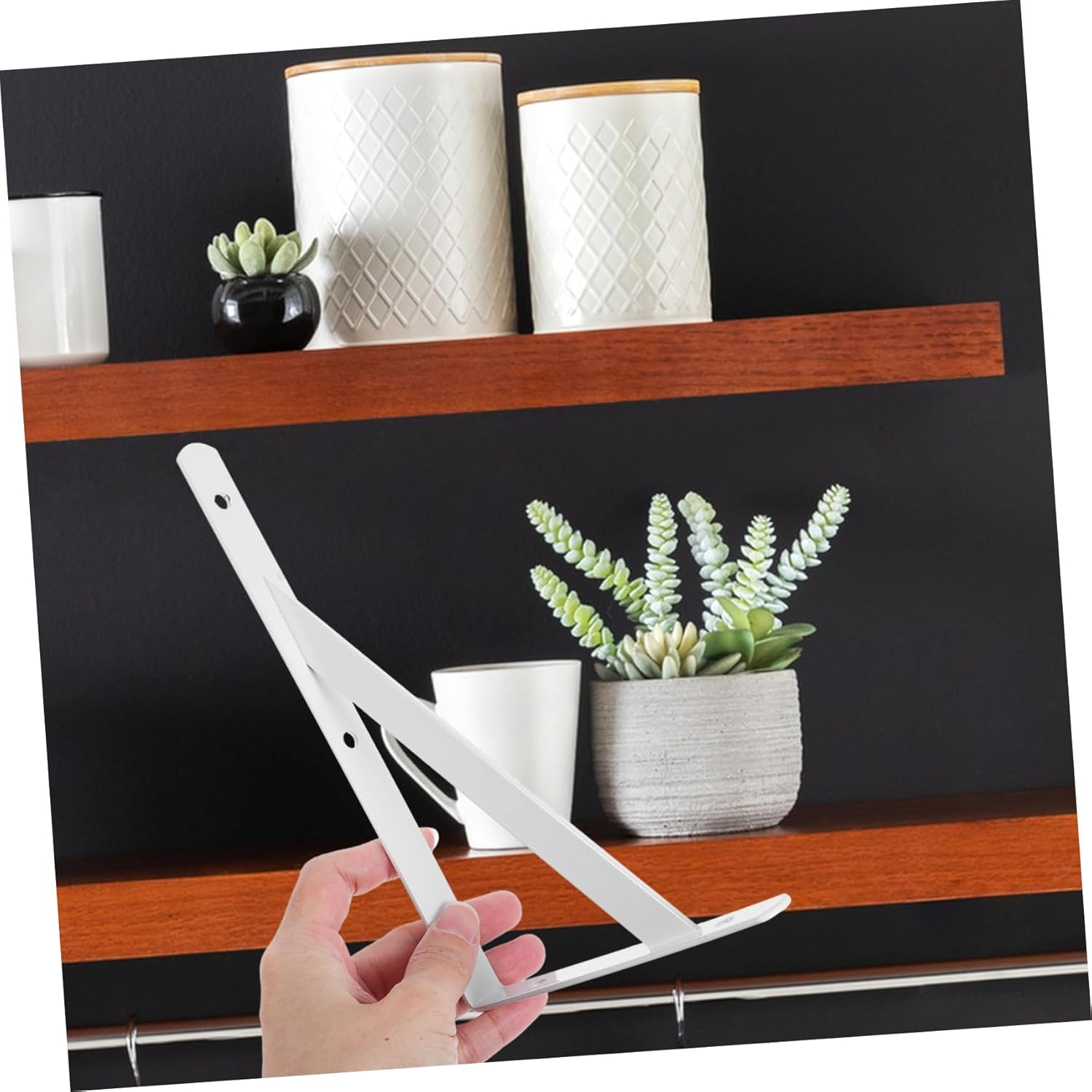 GLEAVI 6pcs Heavy Duty Iron Brackets for Shelving Sturdy Mounting Supports for Maximized Storage and Easy Installation Wear-Resistant and