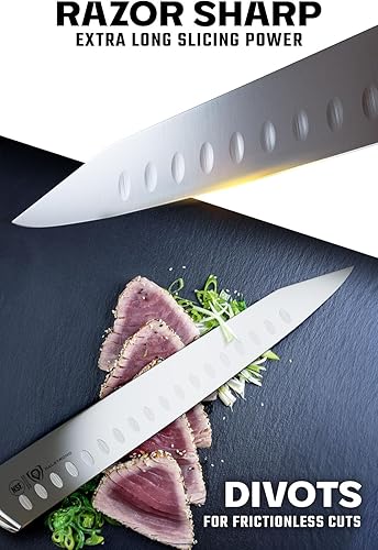 Miniatura 10 de Dalstrong Menkiri - Cuchillo de fideos  9.5 pulgadas  Gladiator Series Elite  Cuchillo de cocina alemán de acero HC  Cuchillo asiático japonés