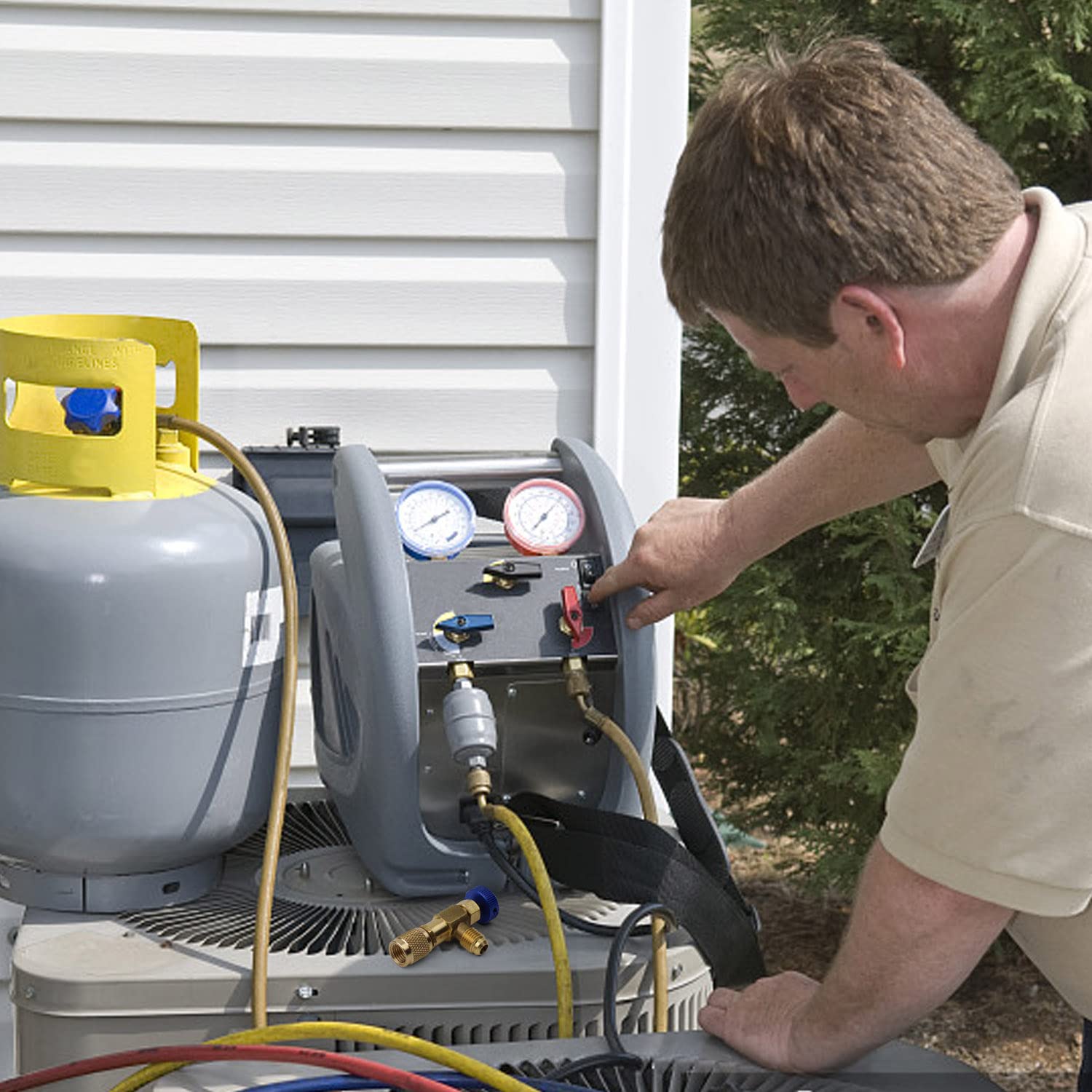 Valvola Sicurezza Aria Condizionata In Ottone - Da 1/4 A 5/16, Prevenzione Perdite Refrigerante, Per Manutenzione AC - Foto 13