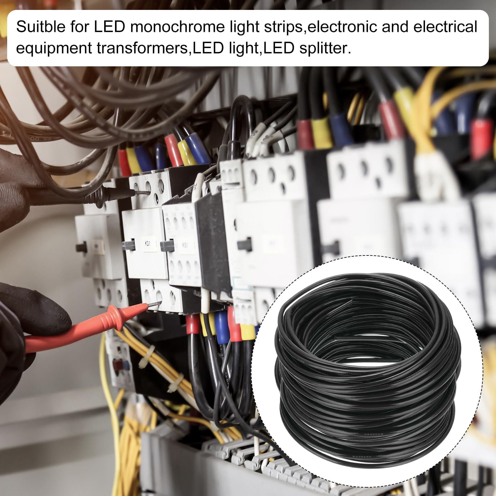 QUARKZMAN 150 Fuß Elektrischer Draht Isoliert Massivkupfer 14AWG Anschlusskabel THHN Draht Wohnbereich Industrie Erdung Elektrisch Bewertet Für 600 Volt UL Geprüft Schwarz