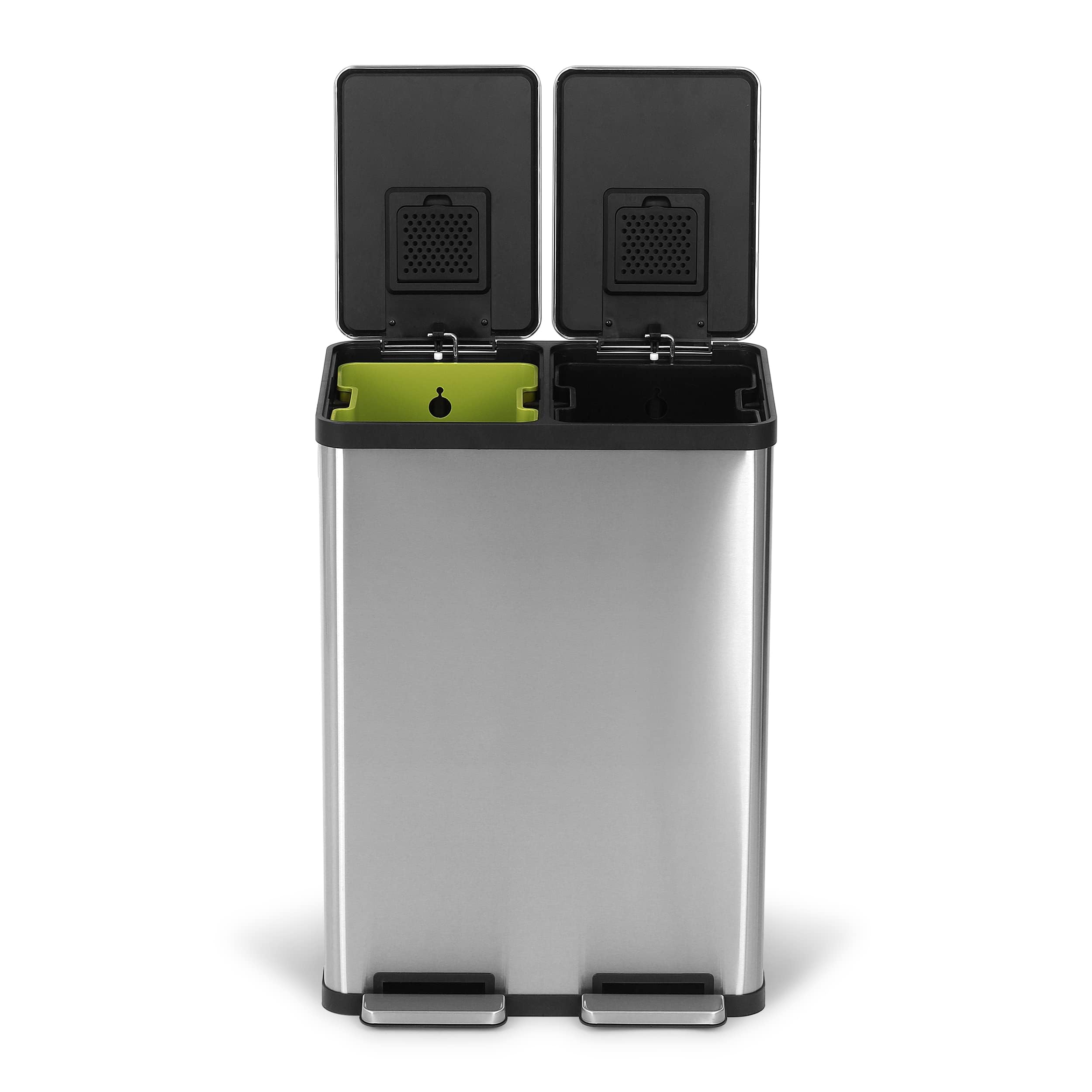 SIMPLI-MAGIC 60 Liter / 16 Gallon Rectangular Hands-Free Dual Compartment