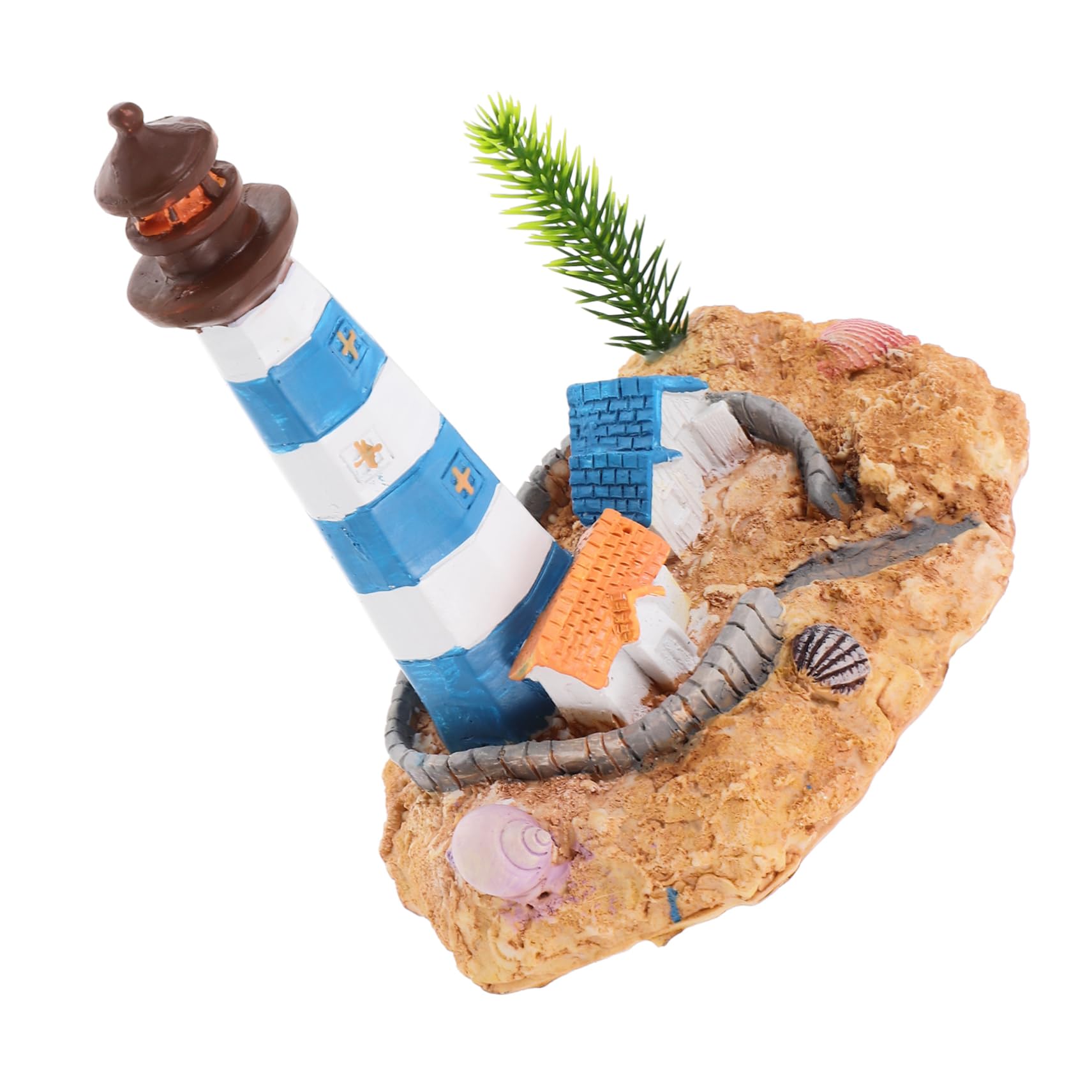 Cabilock 2 Pezzi Decorazione Per Acquario in Resina Faro Decor Paesaggio Piccola Adorabile Statuetta Da Collezione in Stile