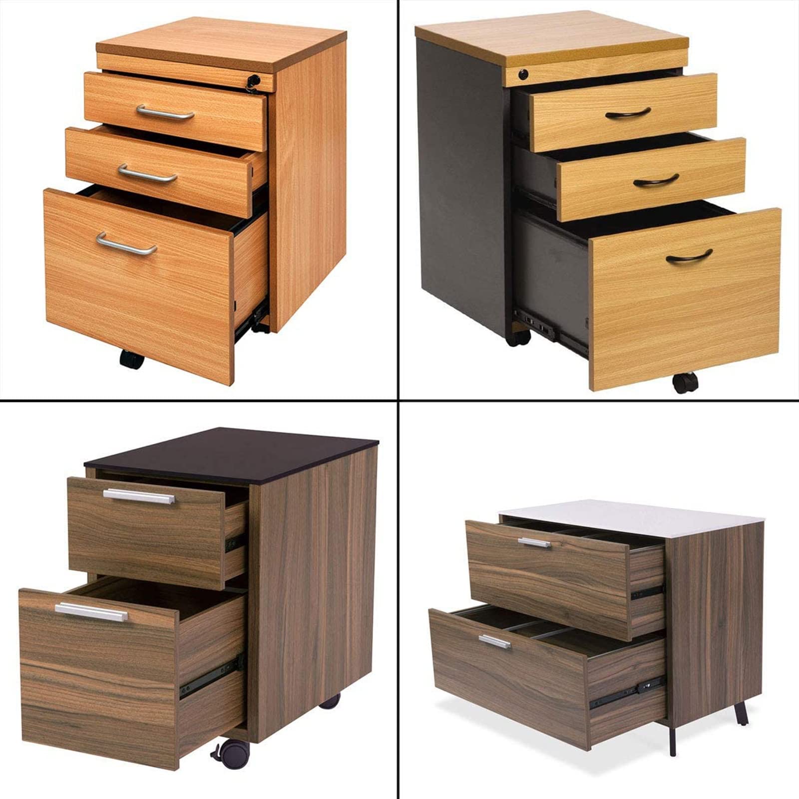Guías para cajones de gabinetes Guías de metal resistentes, 2 pares de rieles deslizantes for cajones de gabinetes de cocina, negros, guías con rodamientos de bolas de extensión completa de 3 pliegues