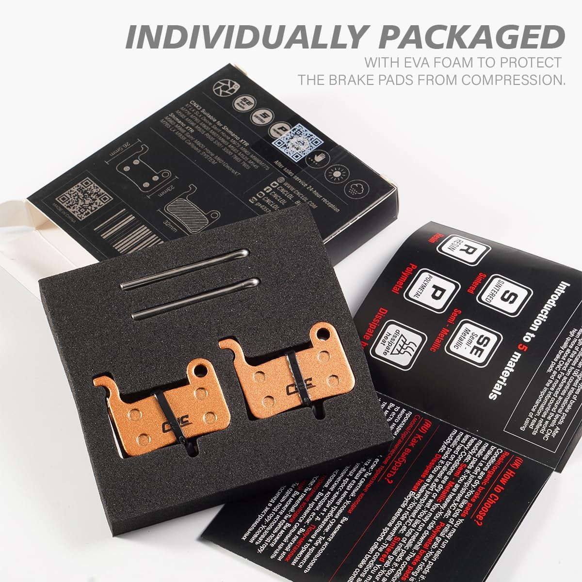 2 Pairs Bicycle Resin Disc Brake Pads for Shimano XT M765 M775 M776 LX M585 XTR M965 M966 M975 SLX M665 T665 Deore M535 M595 M596 Saint Hone Alfine