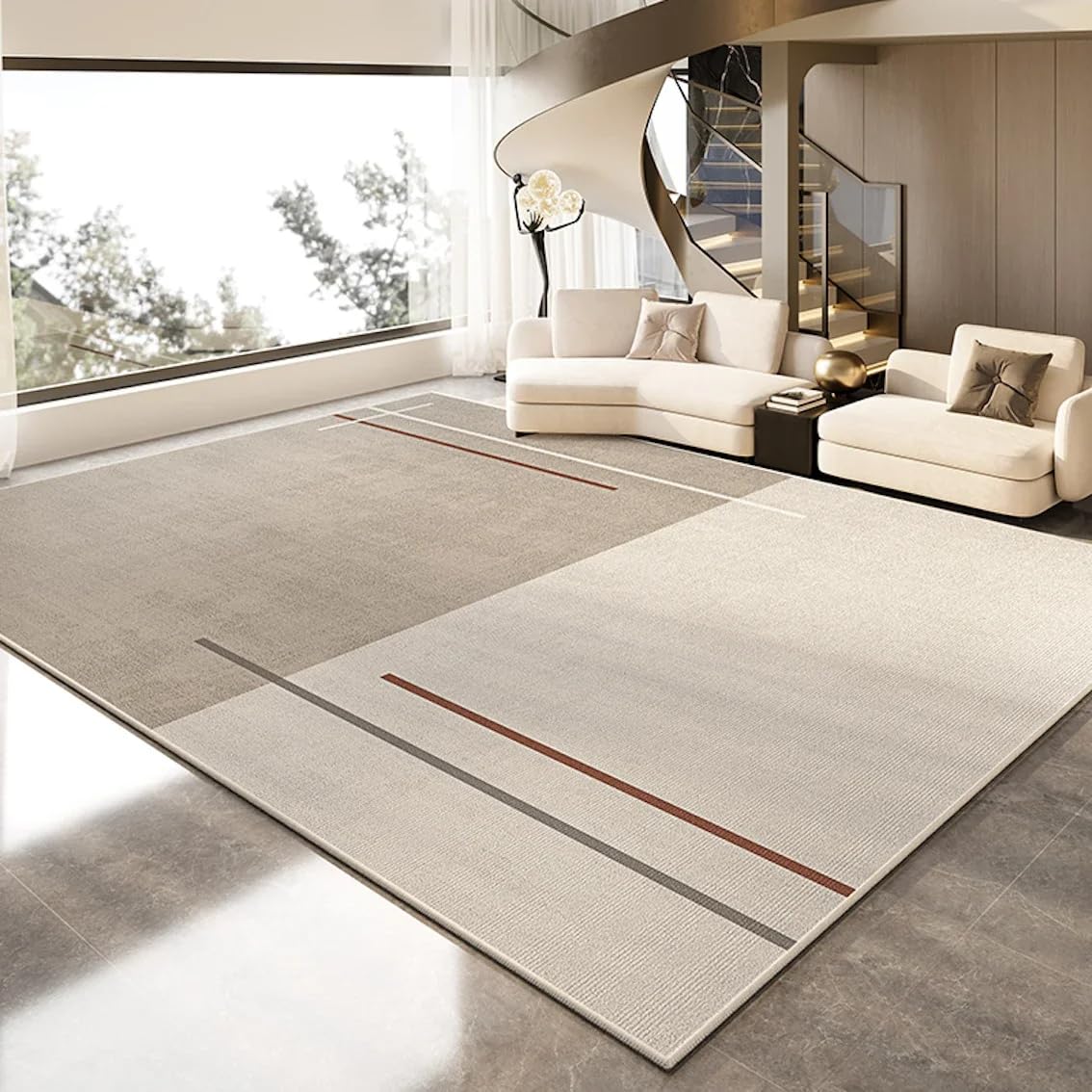 Tapis de sol grand salon crème 180x250 couverture canapé SJR