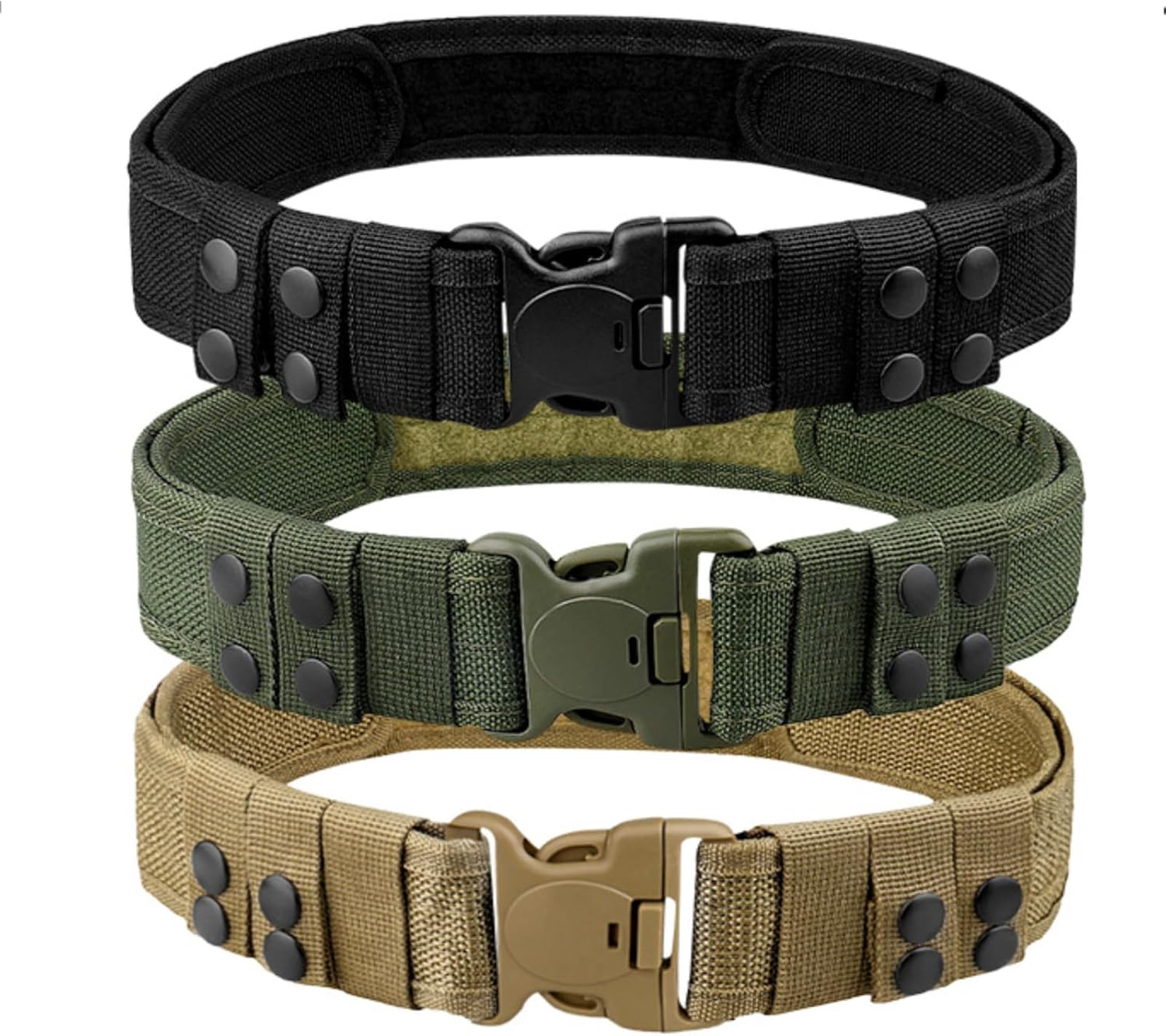 Duty Belt with 4 keepers, 2” Nylon Tactical Belt Combat Belt Police Law Enforcement Security with Quick Release for Men and Women (Black) - Image 2