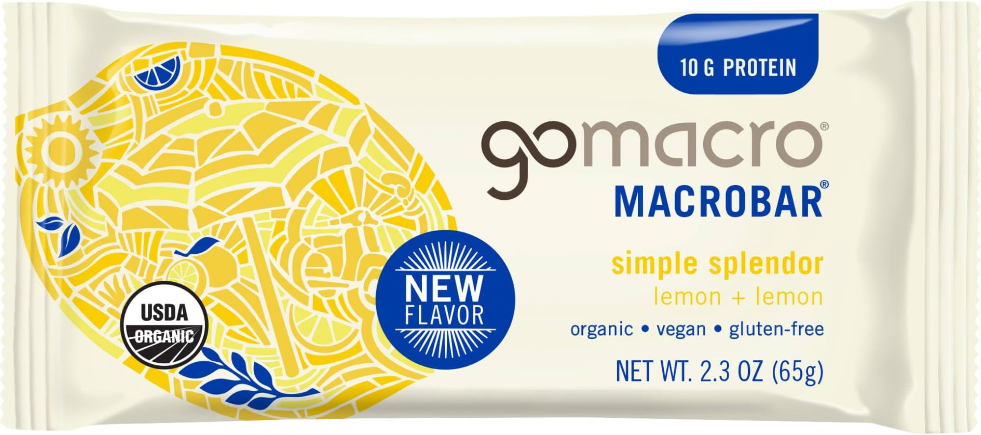 GOMACRO Organic Lemon & Lemon Macrobar, 2.3 OZ