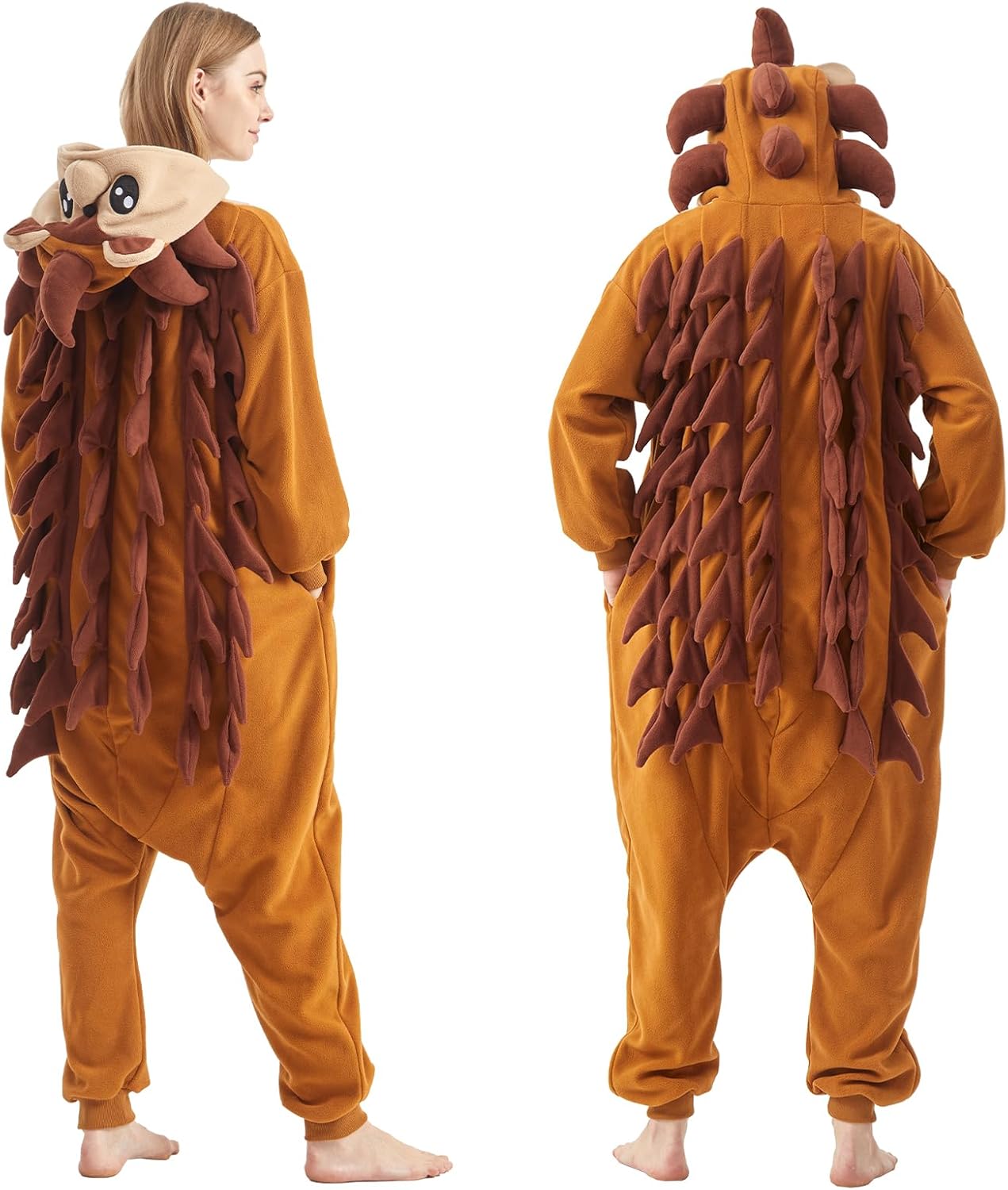 Hedgehog Onesie for Adults Halloween Costume Cosplay One-Piece Pajamas for Women and Men - Image 6