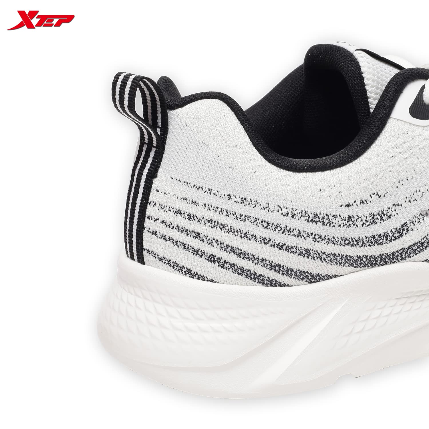 XTEP Men's White Black Mesh Layer Upper Comfort Running Shoes (6 UK) 4