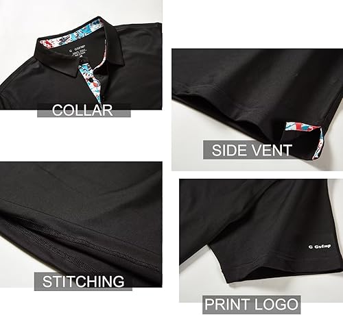 Miniatura 5 de Mens Polo Shirts Short Sleeve Dry Fit Moisture Wicking Performance Casual Solid Polo Golf Shirt for Men