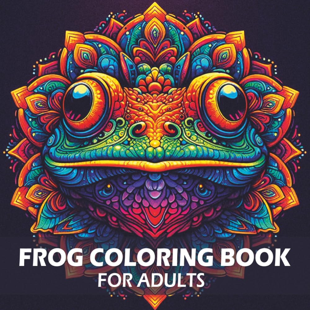 Frog Coloring Book for Adults: Relaxing Frog Designs with Intricate Mandala Patterns for Stress Relief and Mindfulness