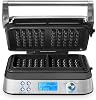 GASTROBACK Belgian Waffle Maker 1600W - Non Stick Belgian Waffle Iron with 5 Automatic Programs - 7 Adjustable Temperature Control Settings Double Waffle Maker - Deep Fill Waffles Machine