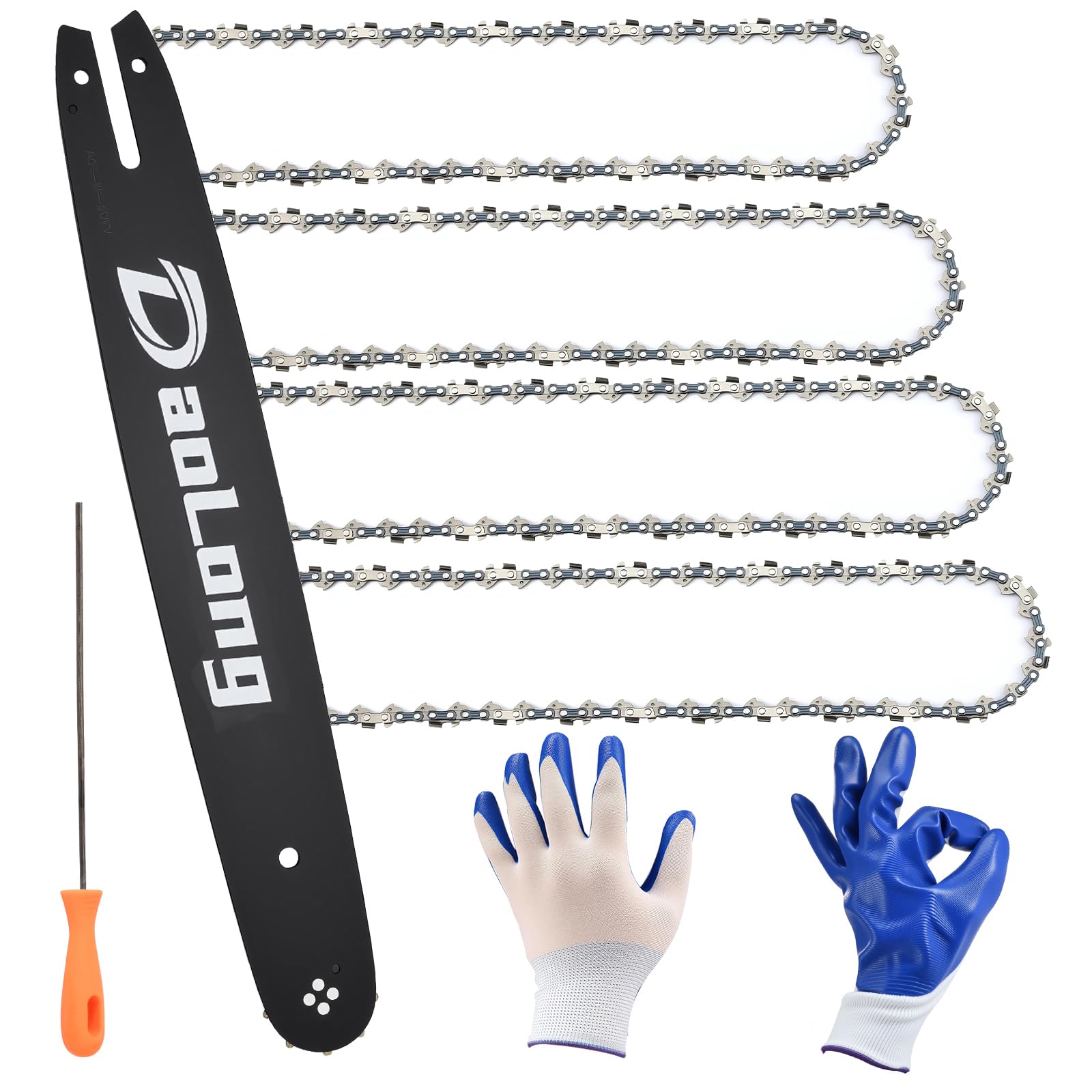 Combo de barra de motosierra de 16 pulgadas y cadena – paso LP de 3/8 pulgadas calibre .50 pulgadas, 55 eslabones de transmisión para MS170/MS180c/Stihl MS170 Bar/16 cadena de motosierra – Kit
