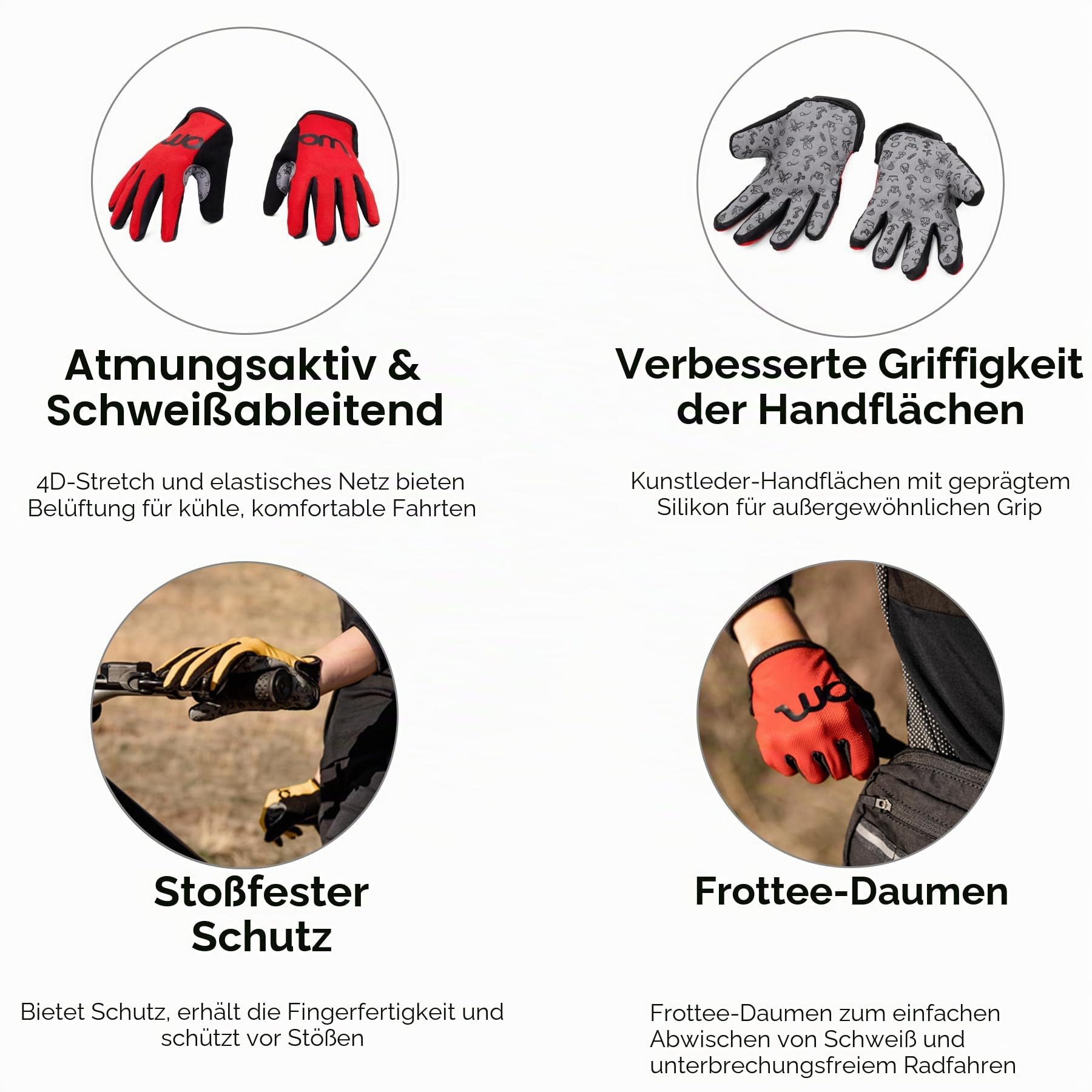 WOOM BIKES USA Kinder Handschuhe (Alter 2–5), Größe 5, Unisex, gelb Fashion