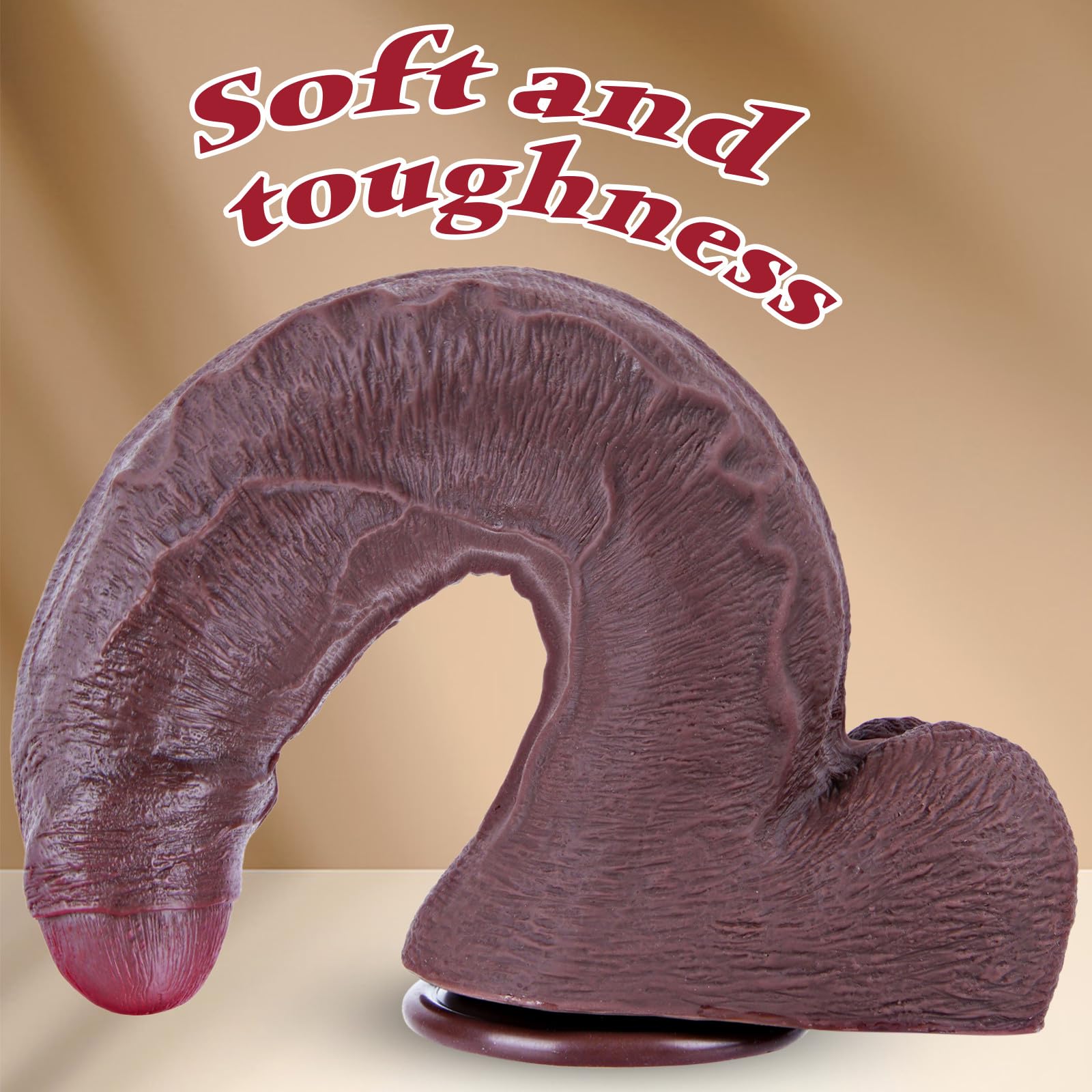 Consolador gigante realista sin prepucio de 32 cm, consolador negro con ventosa de 7 cm de ancho, pene anal extragrande con prepucio curvo XXXL para hombres y mujeres con experiencia