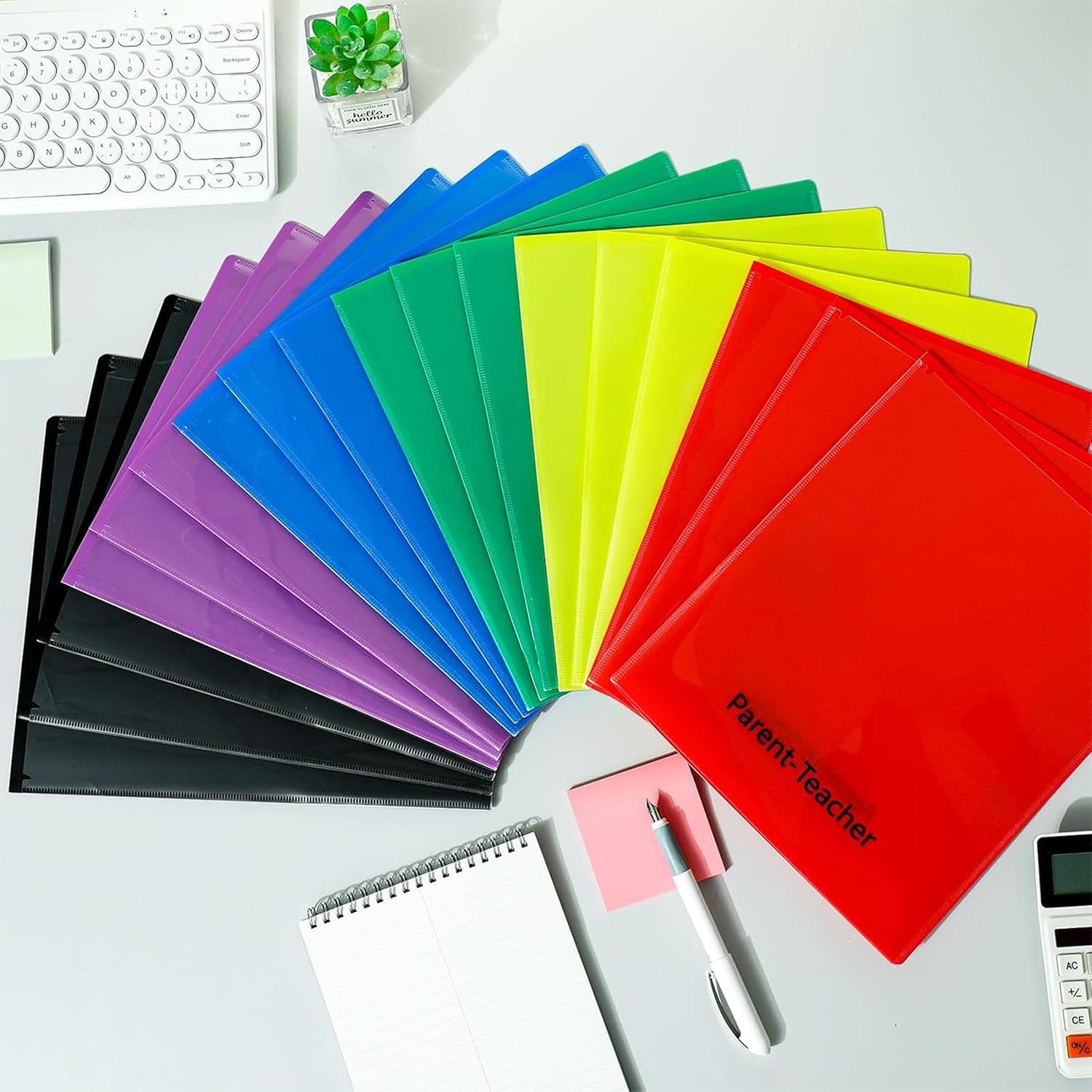 72 Pcs Take Home Folders Parent Teacher Communication Folder, Colorful image 3