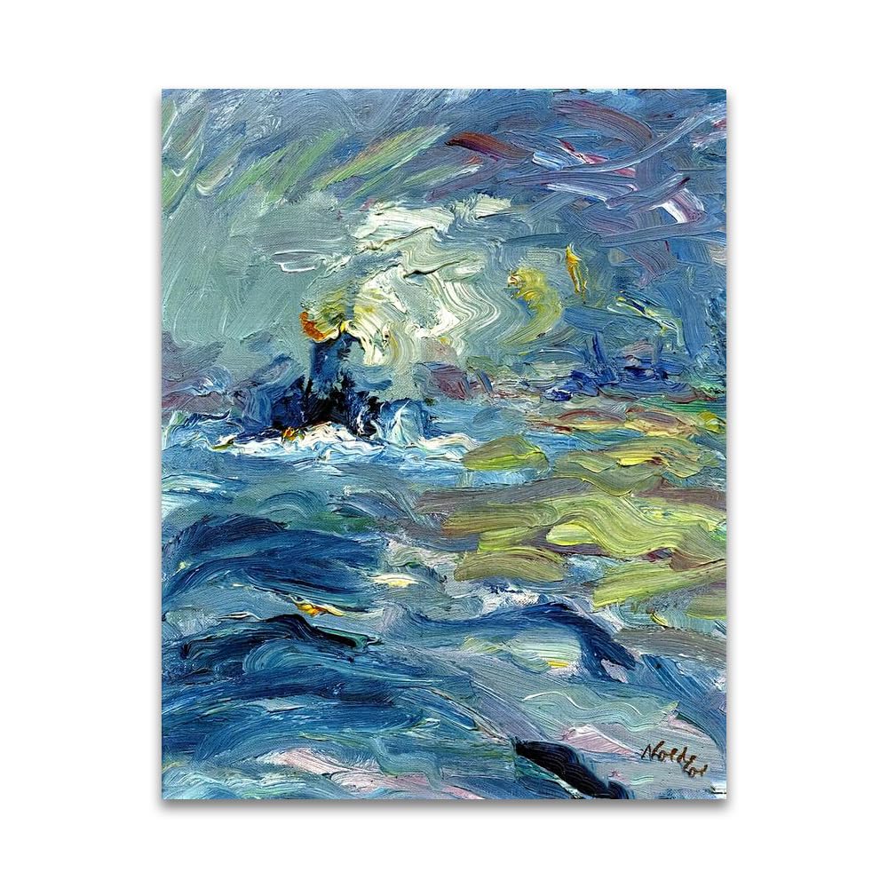 LZ6J8C9 Emil Nolde《Small Steamer》Famous Canvas Painting Reproductions.(50x70cm(19.7x27.5in)/Frameless)