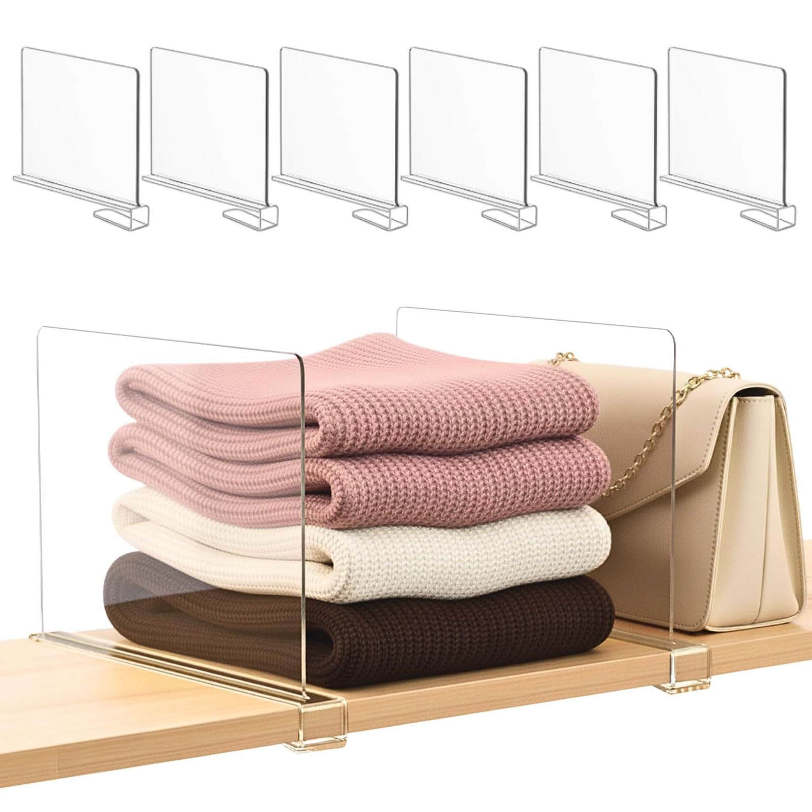 Zxfdsfdbnm Of 6 Sturdy Waterproof Adjustable Cabinet Shelves with Heavy Duty for Secure Item Storage Renters Cabinet Organizers