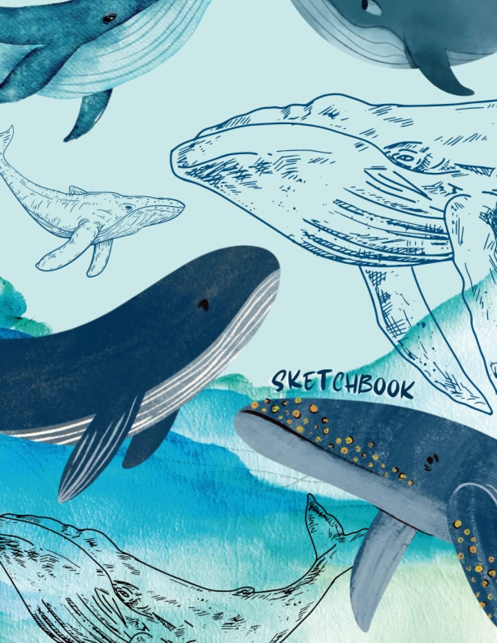 Sketchbook: Patterns whale Cover, Blank Dot Gird Patterns for Sketching, Drawing, Whiting, Journaling & Doodling (8.5 x 11) inches, 120 pages)