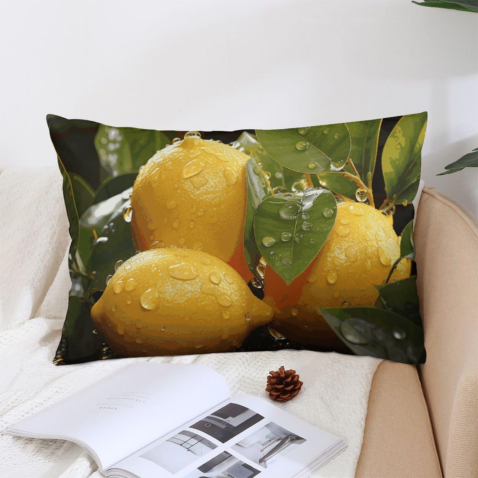 NTVOWPZO Decoration Throw Pillow Covers 12 "x20 Pillowcases Covers Fresh Lemon Soft Pillowcases Modern Farmhouse Home Decor Sofa Cushions Covers for Couch Bed Living Room