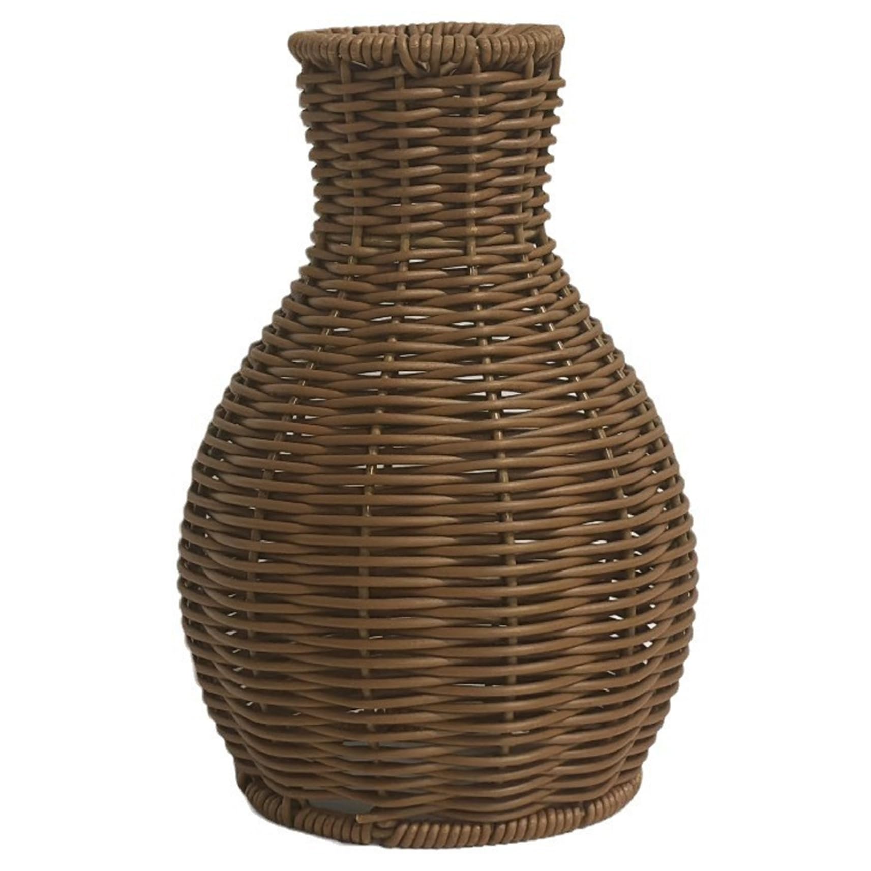 Pineeseatile Wicker Vase Handwoven Rattan for Tabletop Shelf Mantel, Brown, Natural Texture Decorative Centerpiece