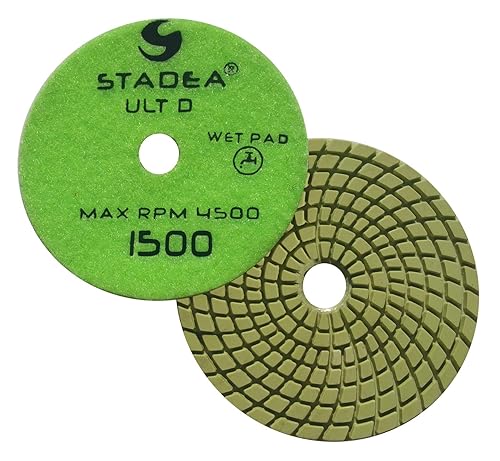 Stadea Almohadillas de pulido de granito PPW106X 4 "arena del cojín 1500 del diamante para el pulido de las piedras del cuarzo del granito