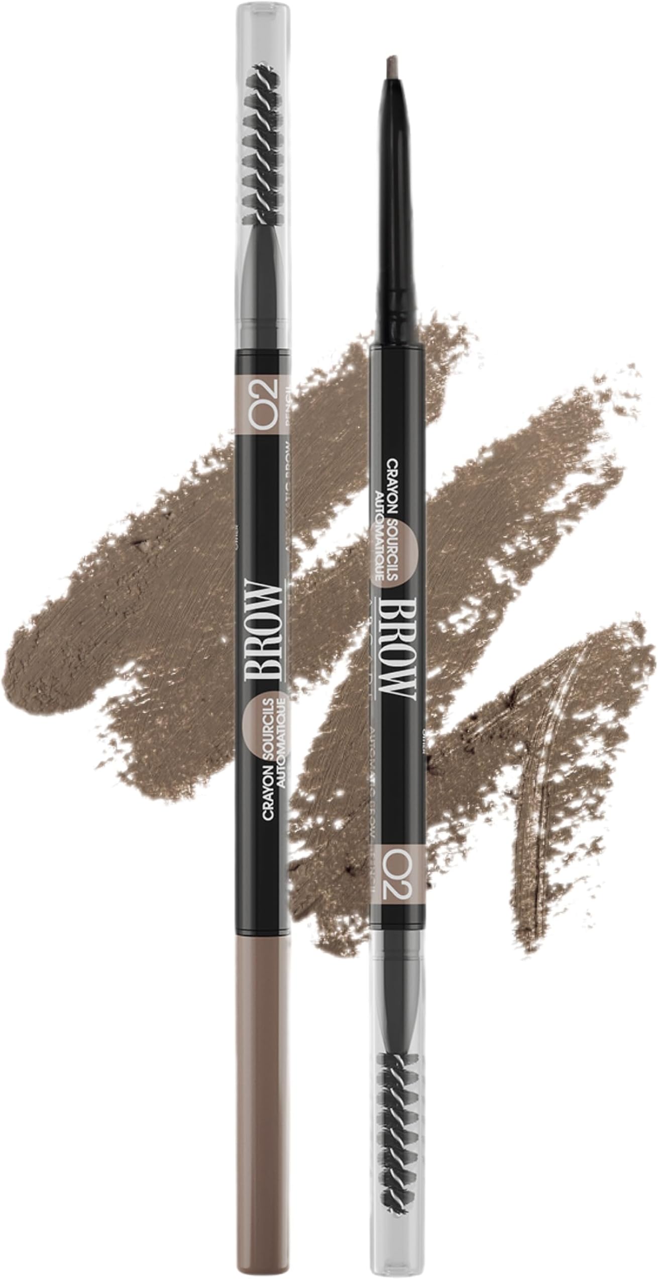 Vivienne Sabó Brow Arcade Eyebrow Pencil – Micro Definer with Brush for Natural Shaping, Long-Wear Color for Full, Defined Arches, Shade 02 Chocolate Brown, 0.035 oz