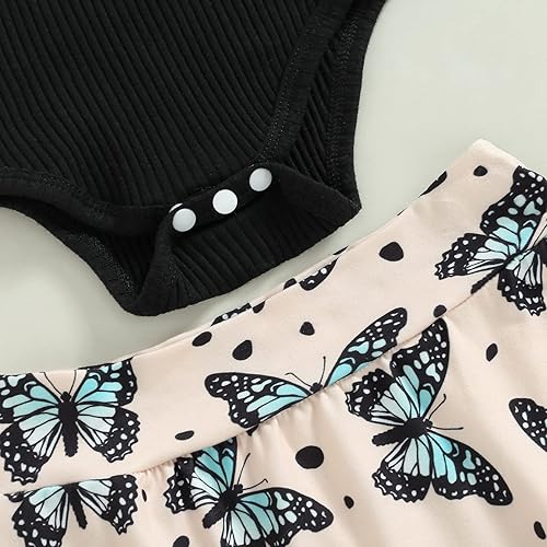 Miniatura 5 de Conjunto de 3 piezas de ropa de verano para niñas pequeñas, con cuello halter acanalado, body + pantalones cortos florales + diadema