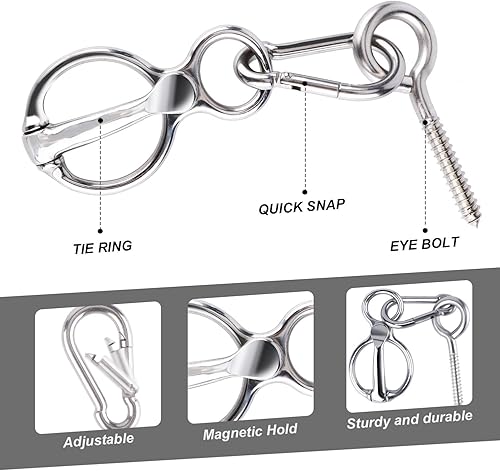Miniatura 3 de LUTER Anillo de amarre de caballo resistente, anillo de amarre de caballo de acero inoxidable, anillo bloqueador de amarre para caballos,