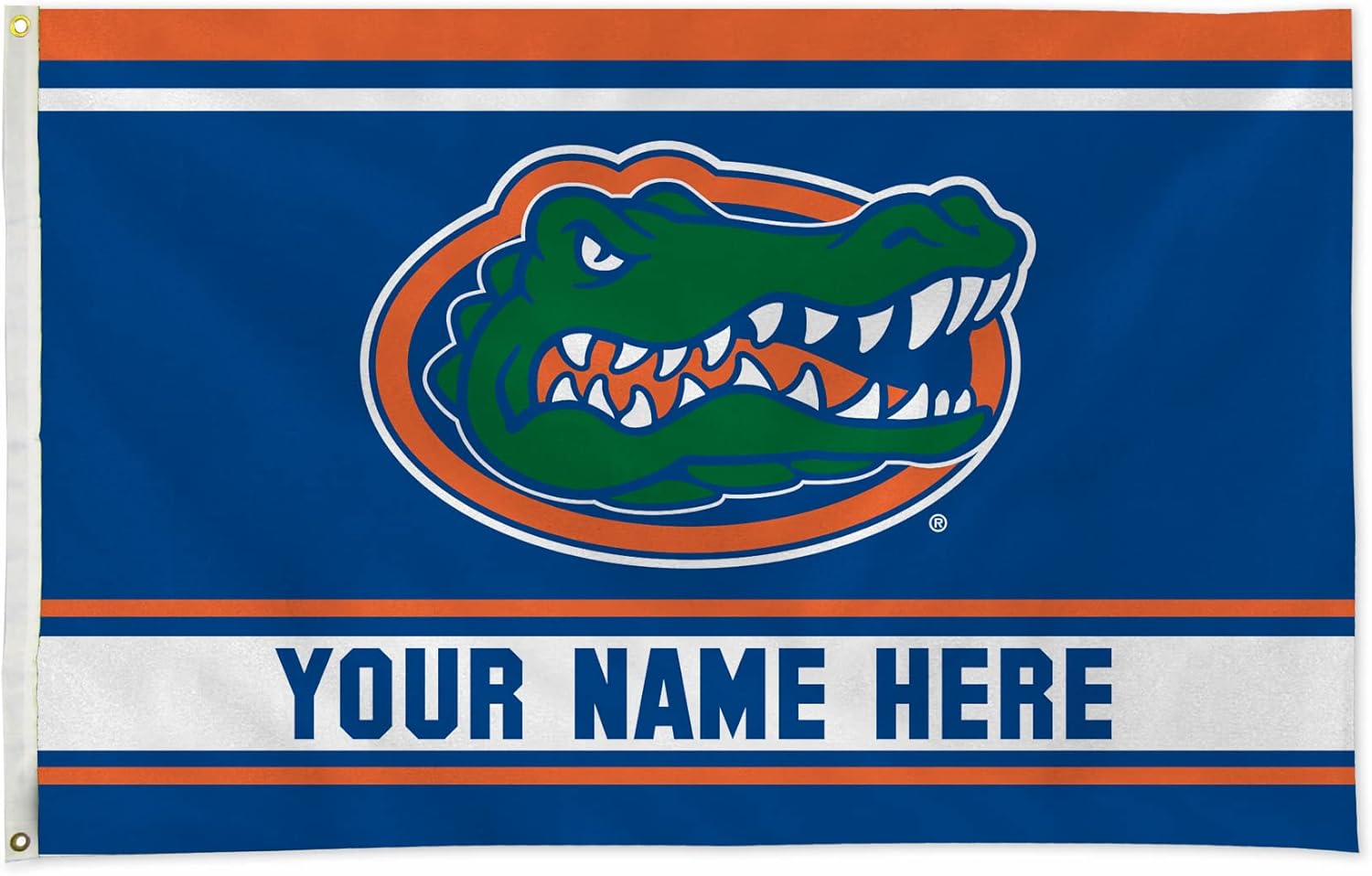 Rico Industries NCAA Florida Gators Personalized - Custom 3' x 5' Banner Flag - Made in The USA - Indoor or Outdoor Décor