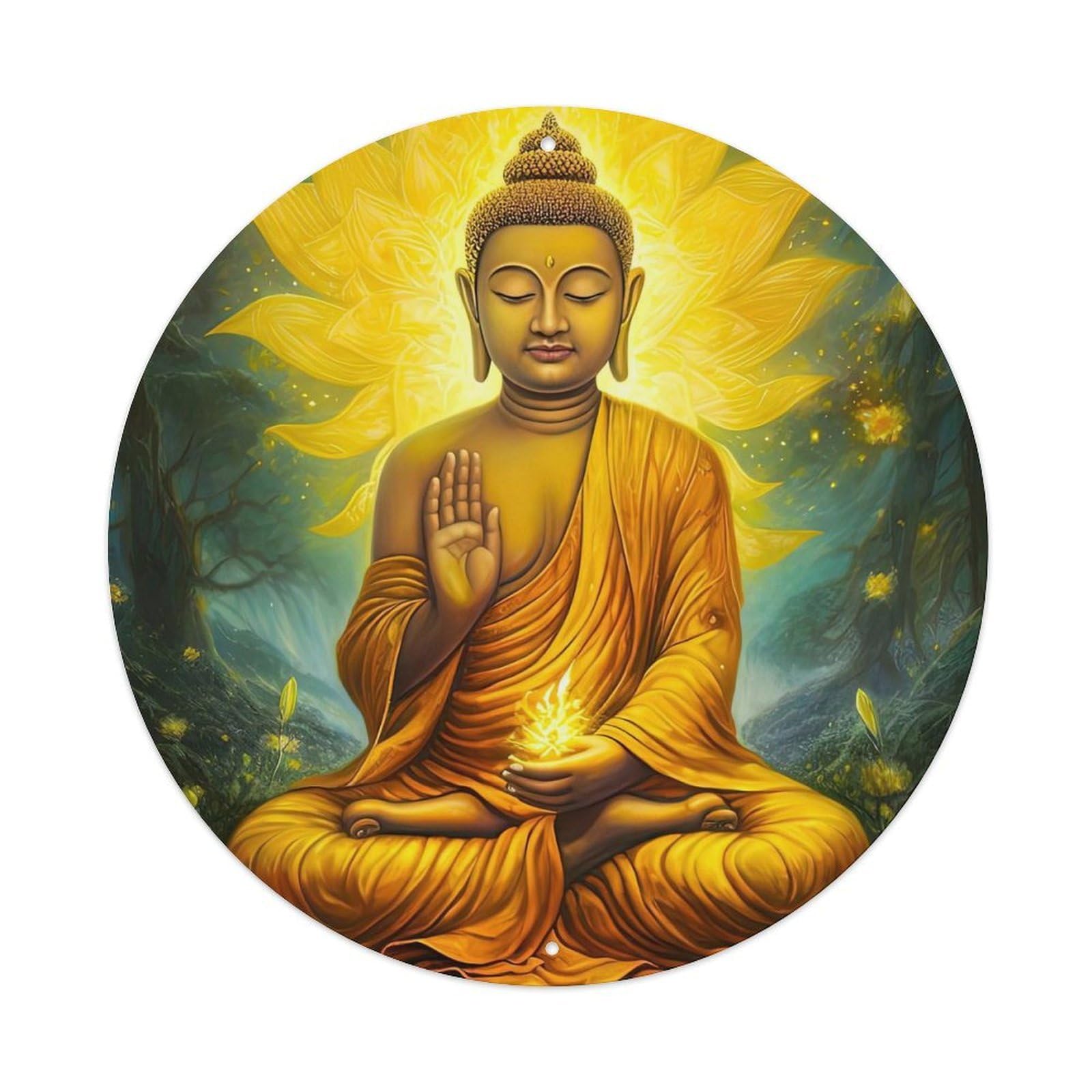 Zen Art Buddha Meditate Metal Tin Sign