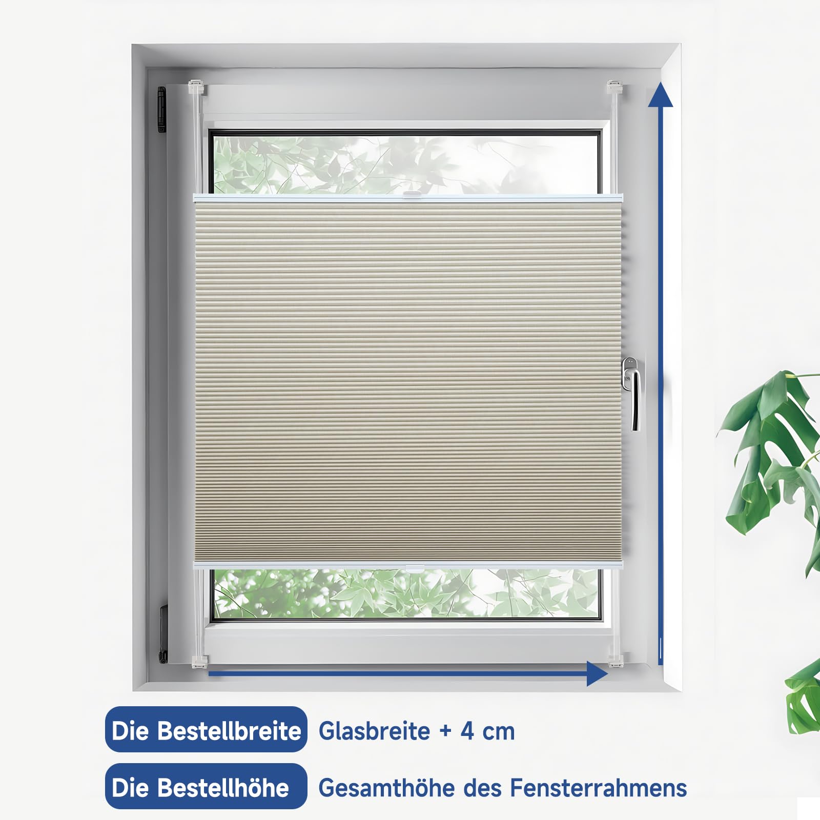 Sekey Wabenplissee Ohne Bohren Verdunkelung Rollo 100% verdunkelnd Blickdicht – Bild 7